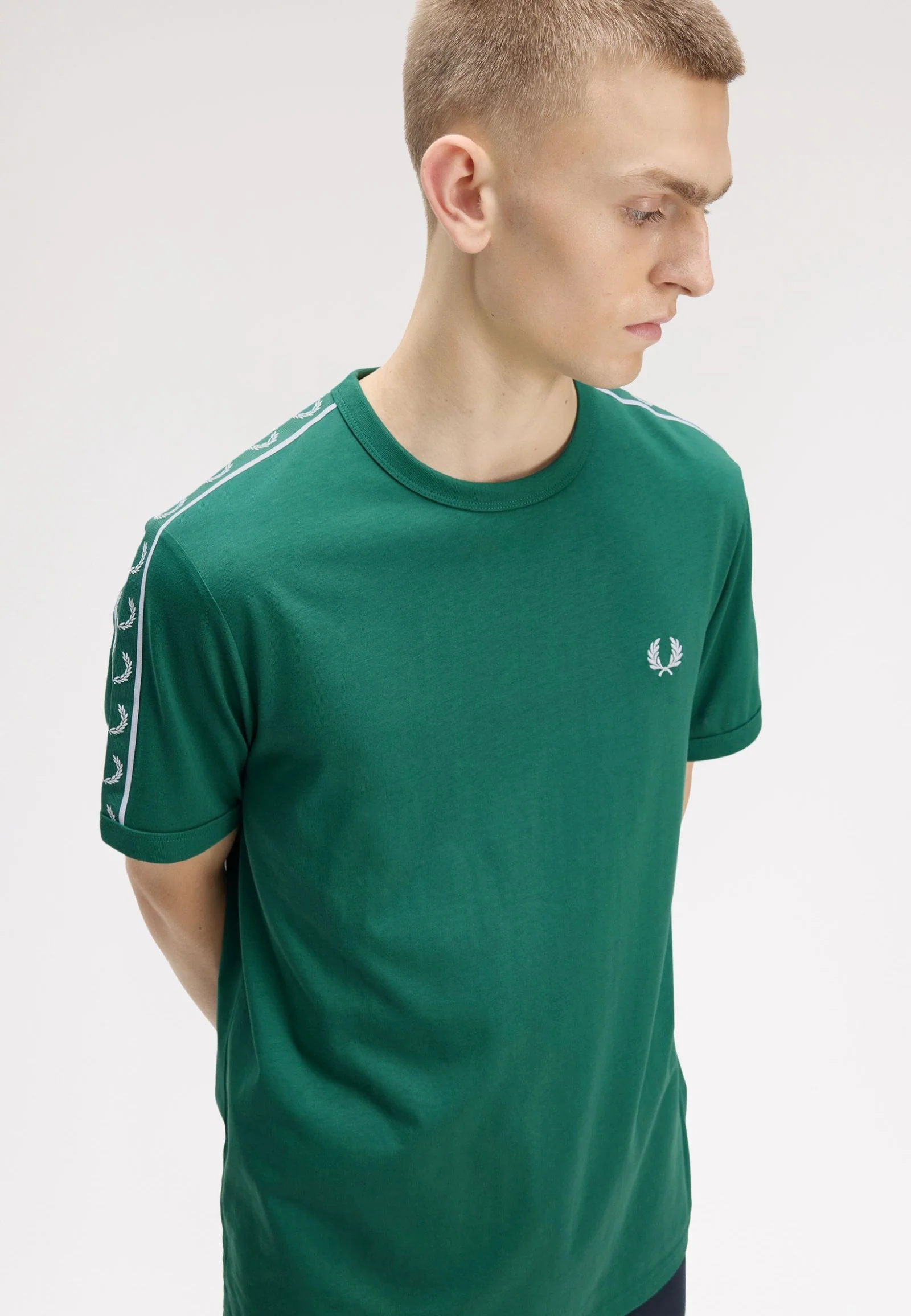 Contrast Tape Ringer Sport Green - T-Shirt - Image 2