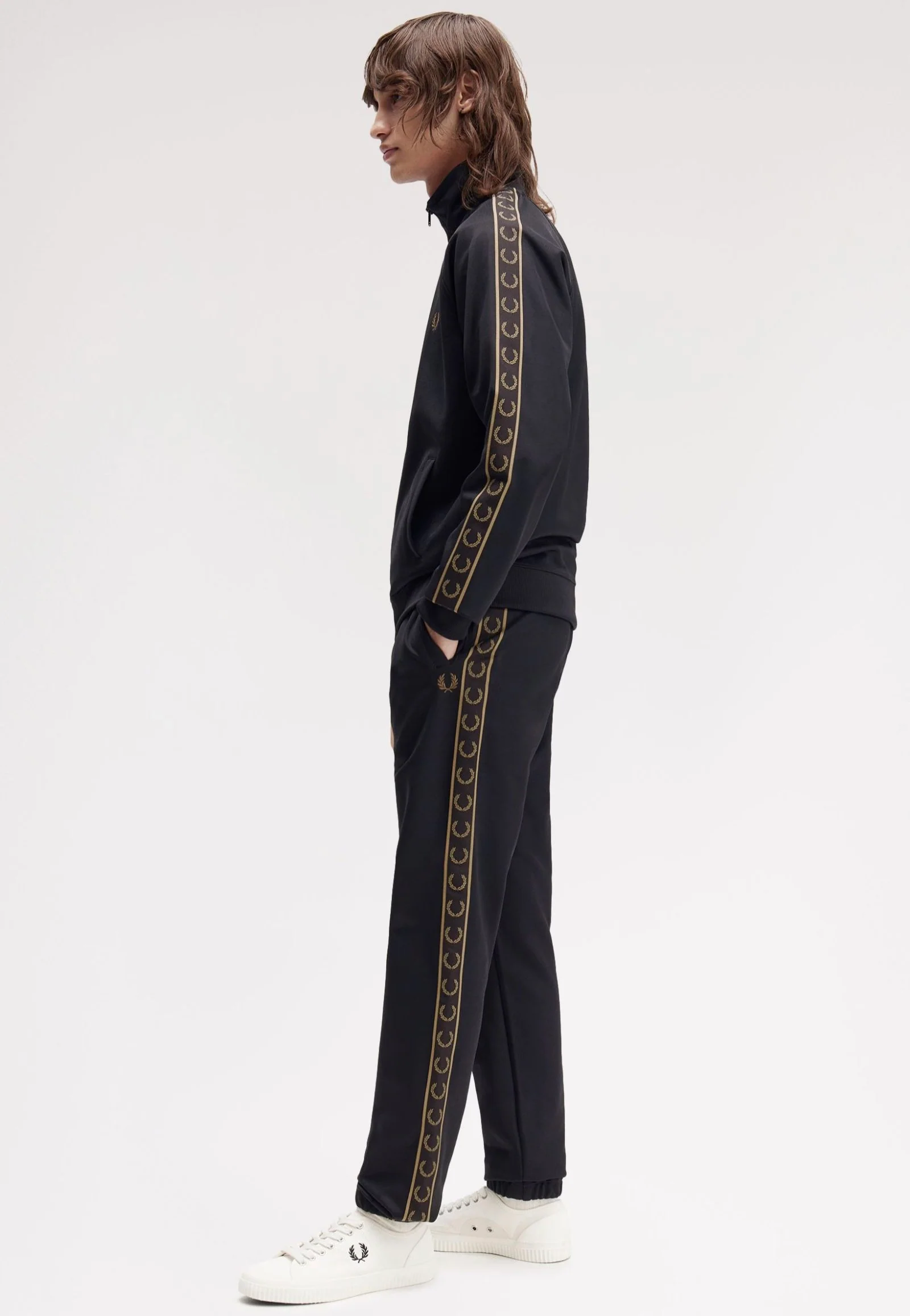 Contrast Tape Track Black/Shadedstone - Sweat Pants - Image 4