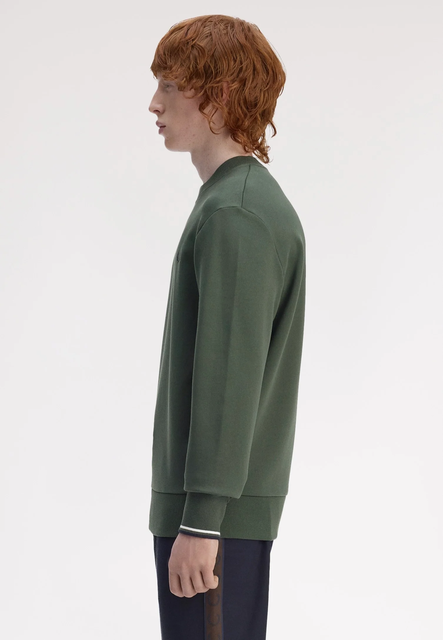 Crew Neck Court Green/Snow White/Navy - Sweater - Image 5