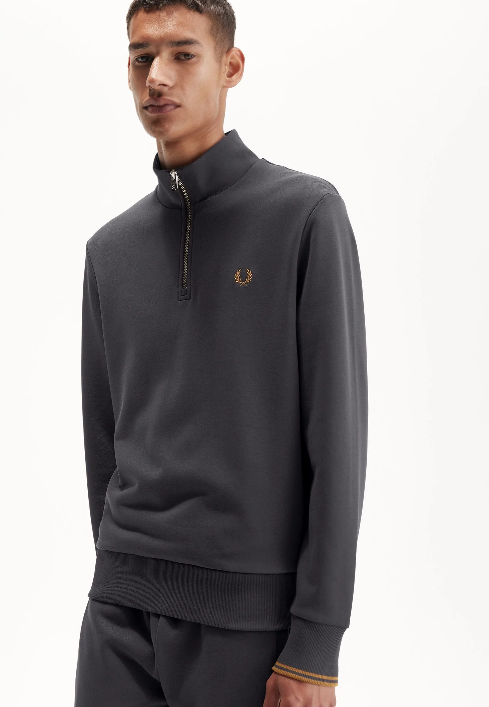 Half Zip Anchor Grey/Dark Caramel - Pullover - Image 2