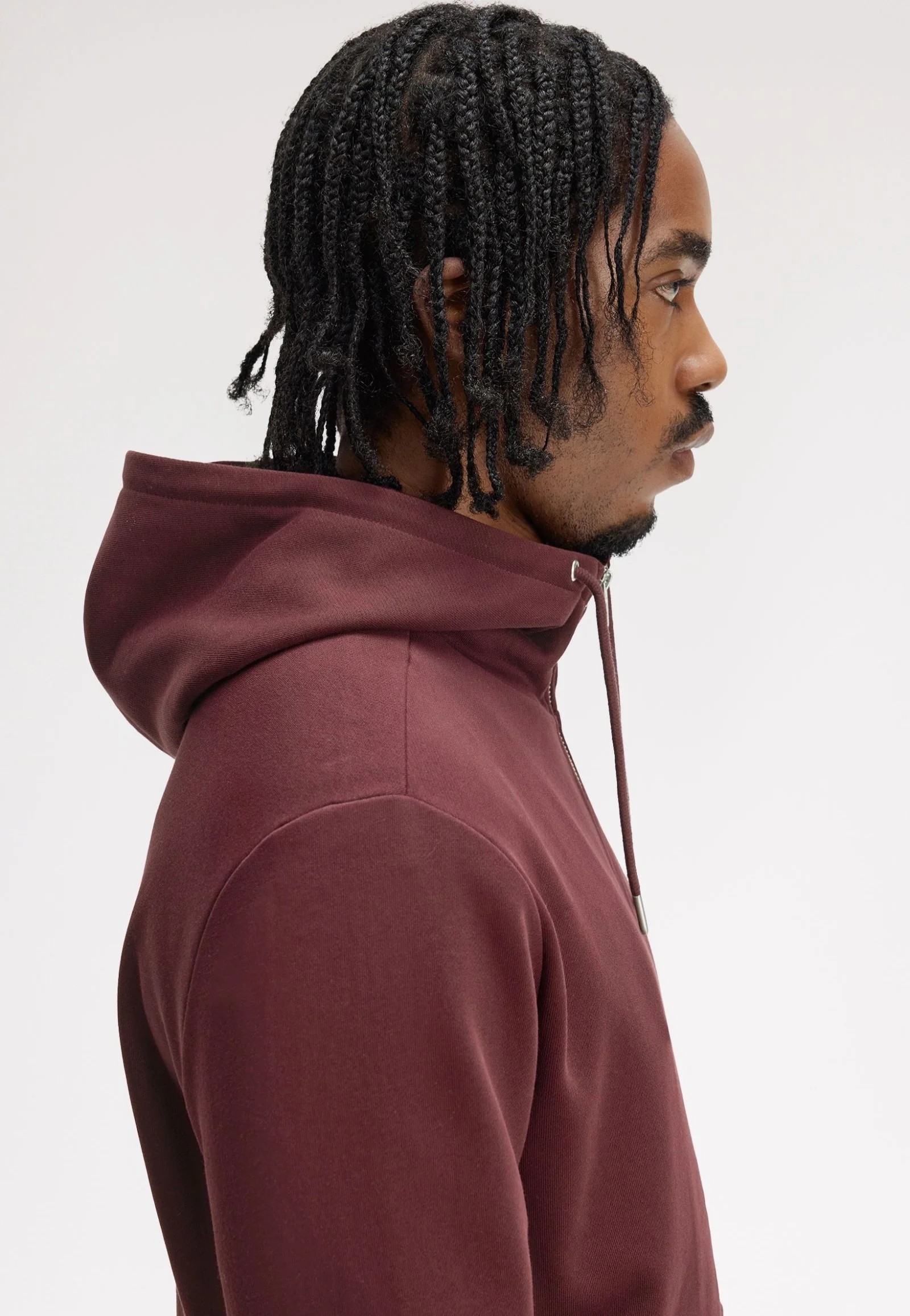 Hooded Zip Through Oxblood/Ecru/Ecru - Zipper - Image 3