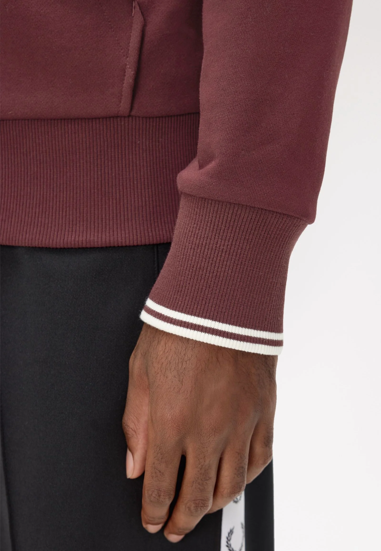 Hooded Zip Through Oxblood/Ecru/Ecru - Zipper - Image 4