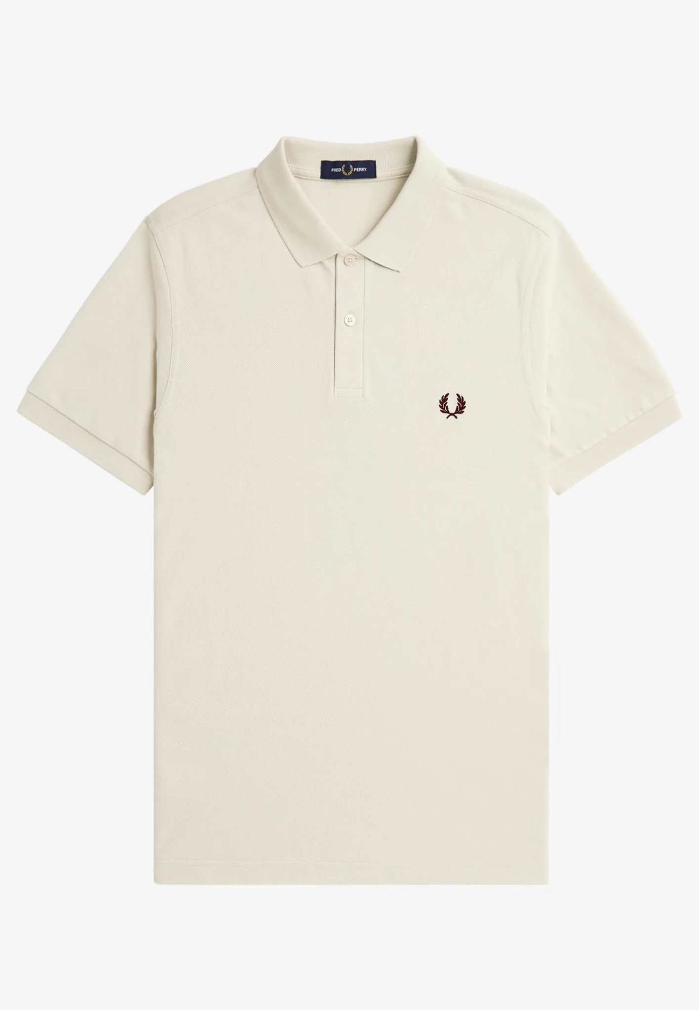 Plain Fred Perry Ecru/Oxblood - Polo - Image 5