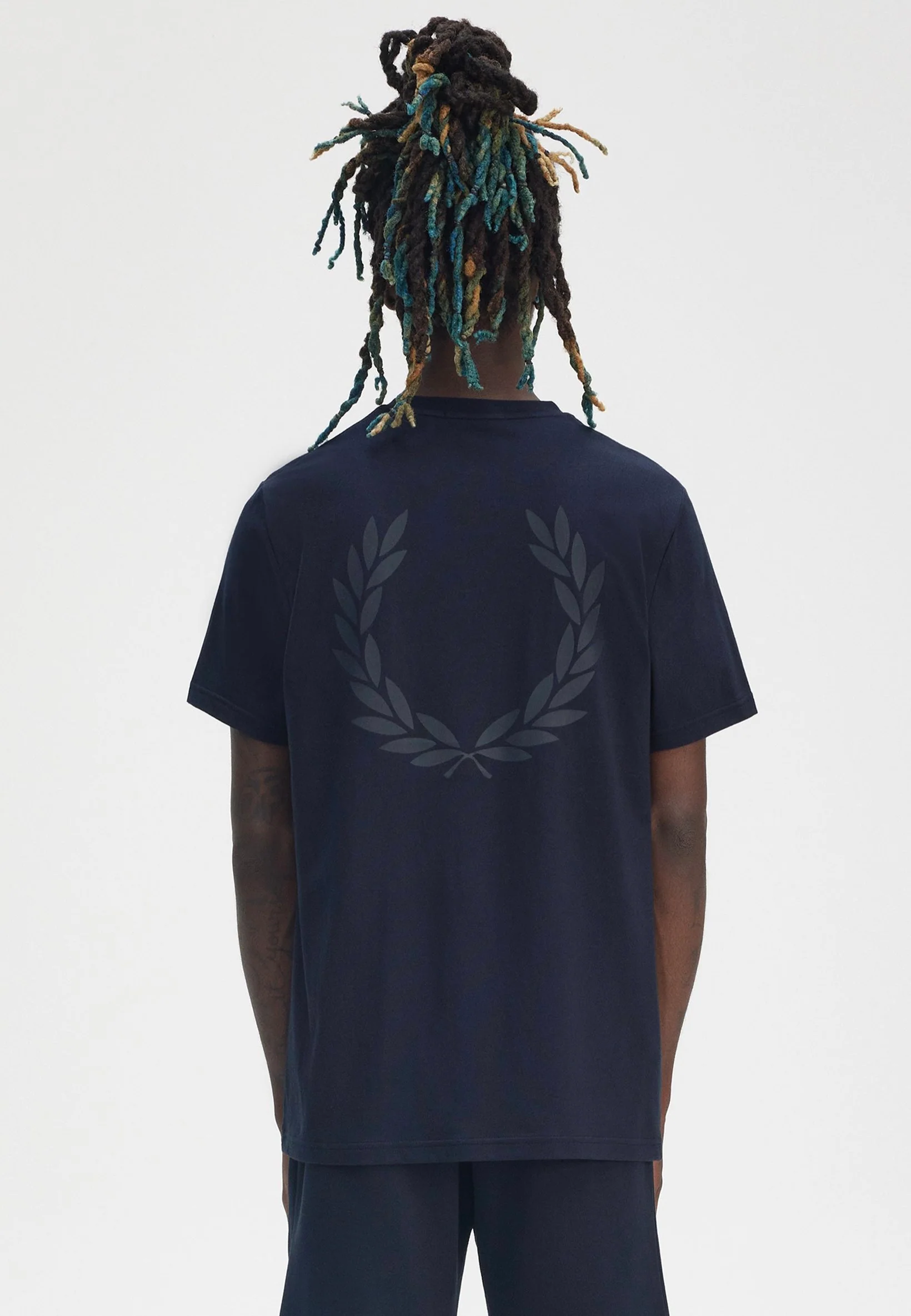 Rear Powder Laurel Graphic Navy - T-Shirt - Image 5