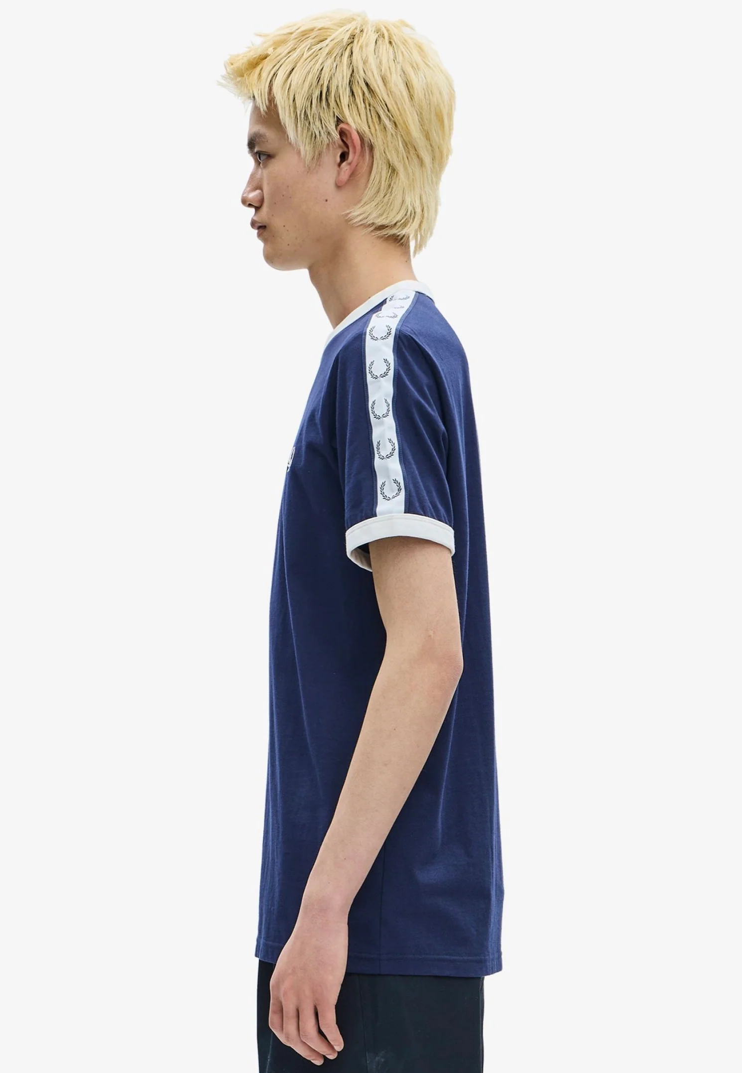 Taped Ringer Carbon Blue - T-Shirt - Image 3