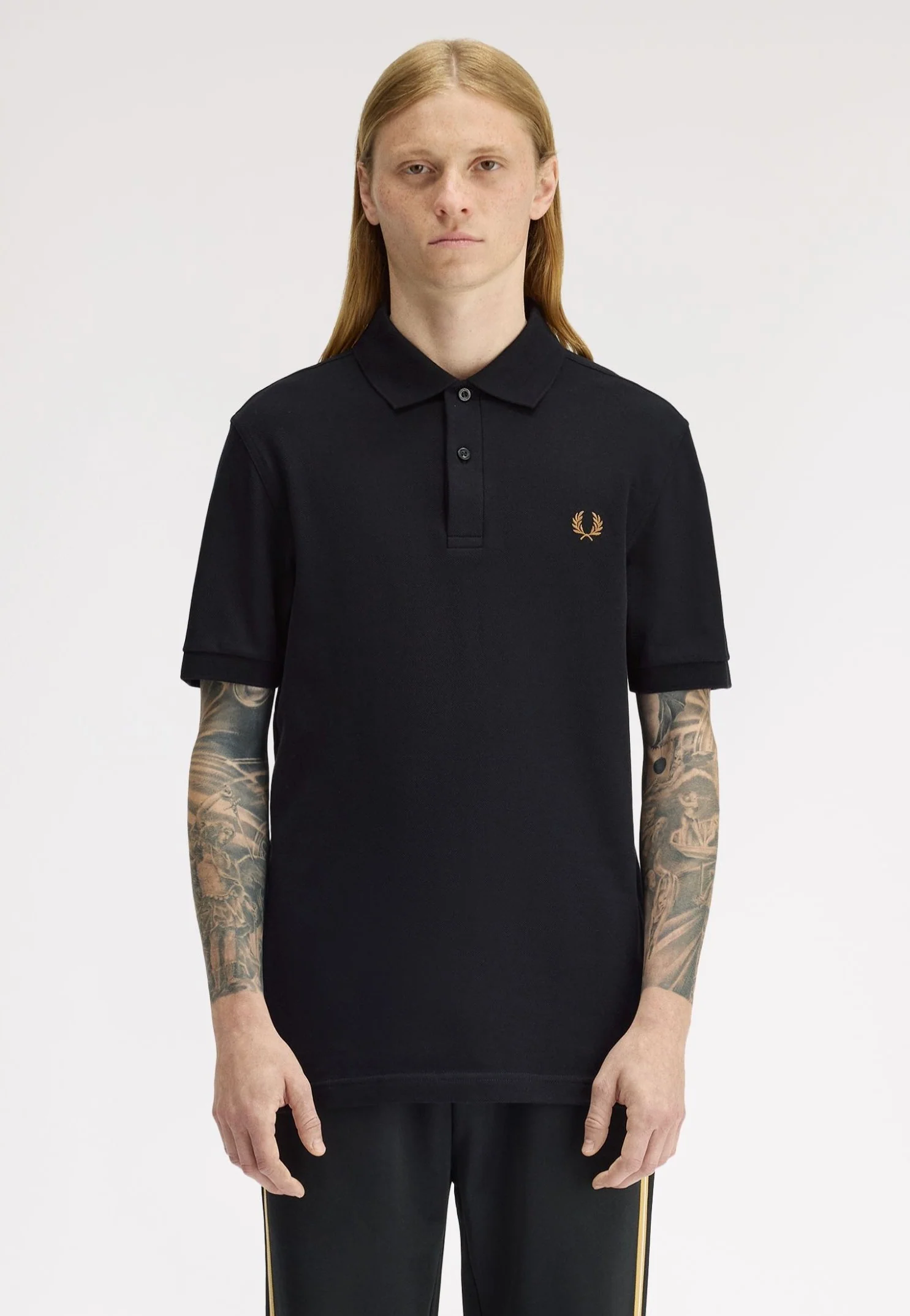 The Fred Perry Black/Dark Caramel - Polo - Image 4
