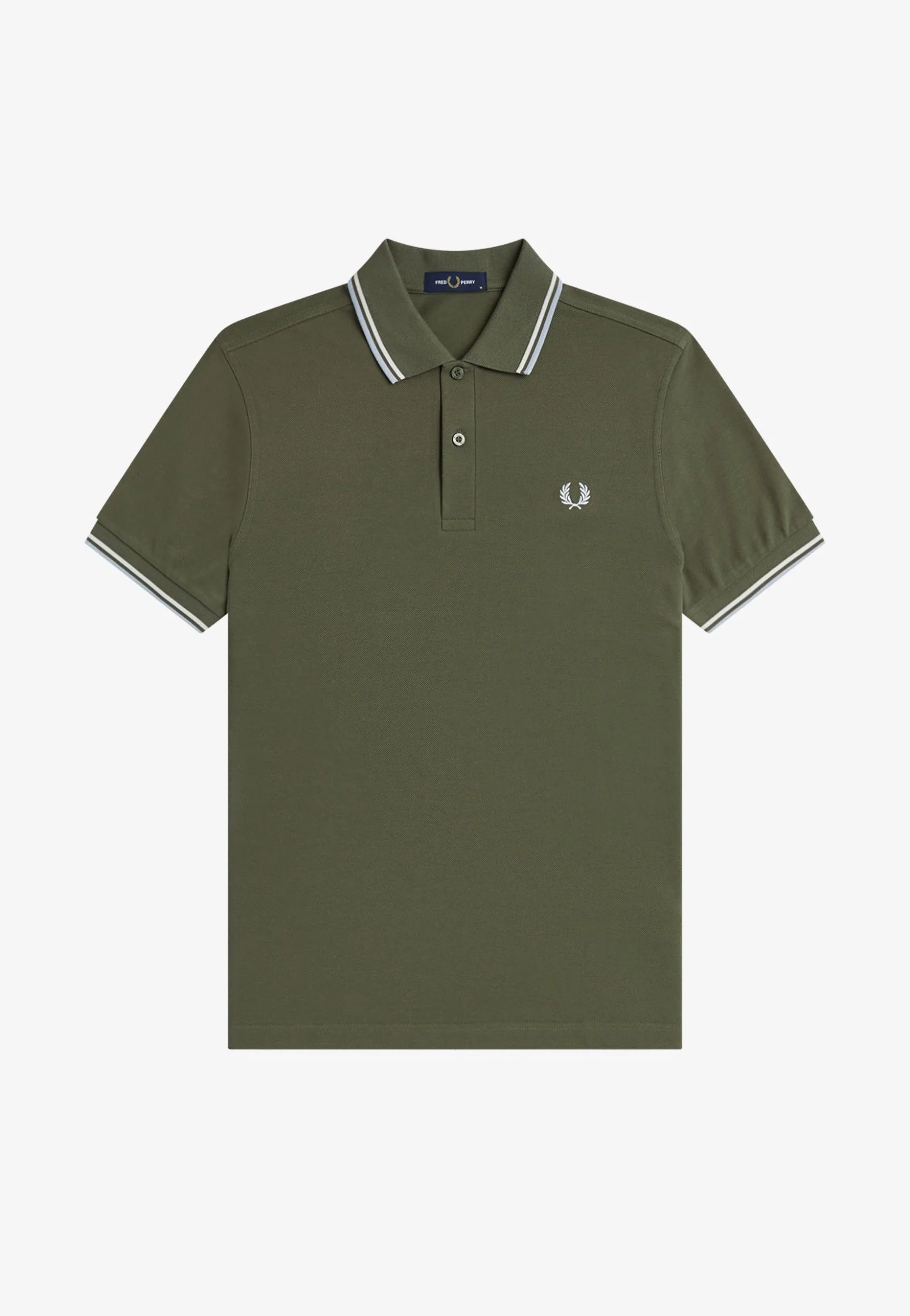 Twin Tipped Laurel Wreath Green/Ecru/Dusky Blue - Polo - Image 4