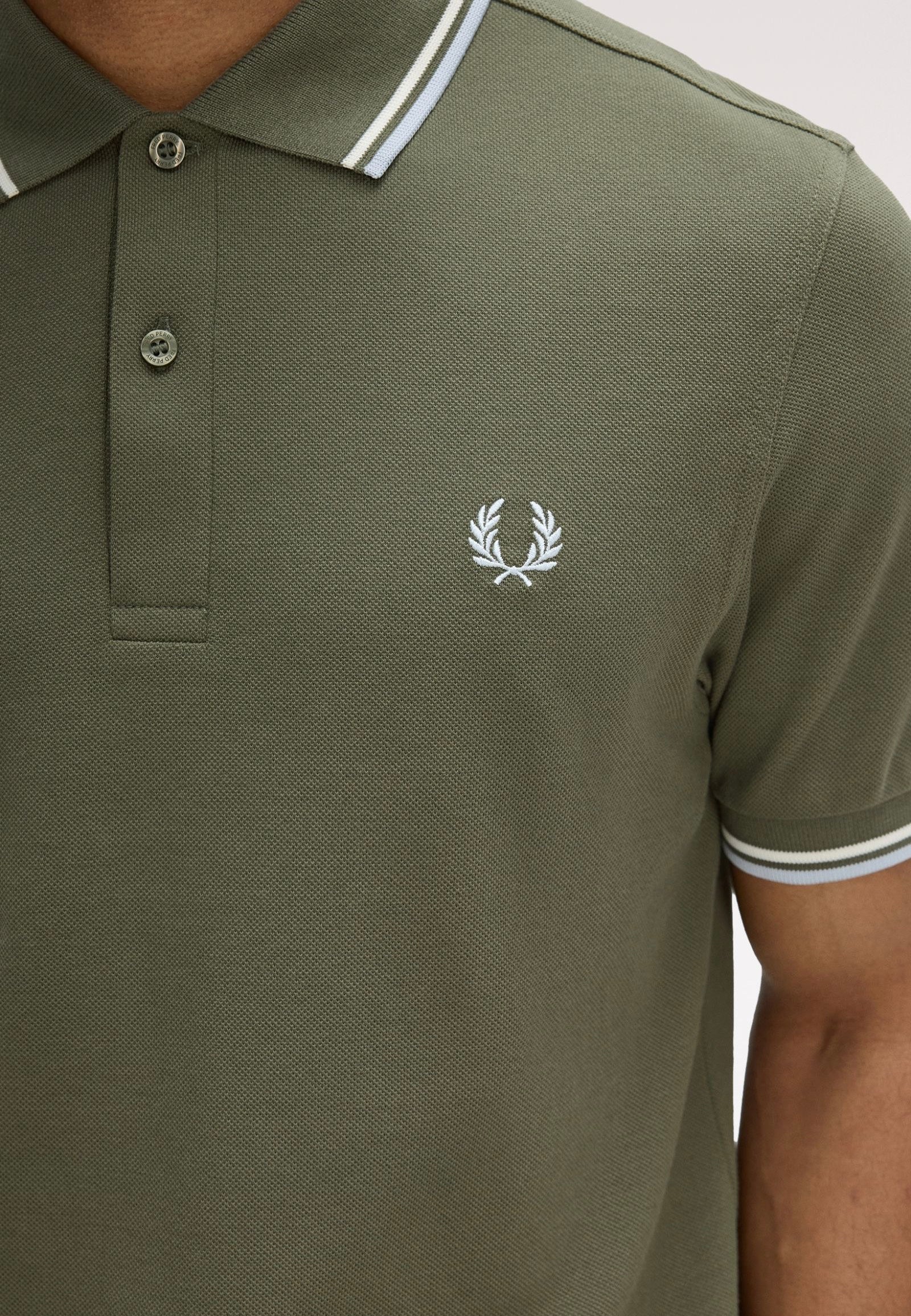 Twin Tipped Laurel Wreath Green/Ecru/Dusky Blue - Polo - Image 8