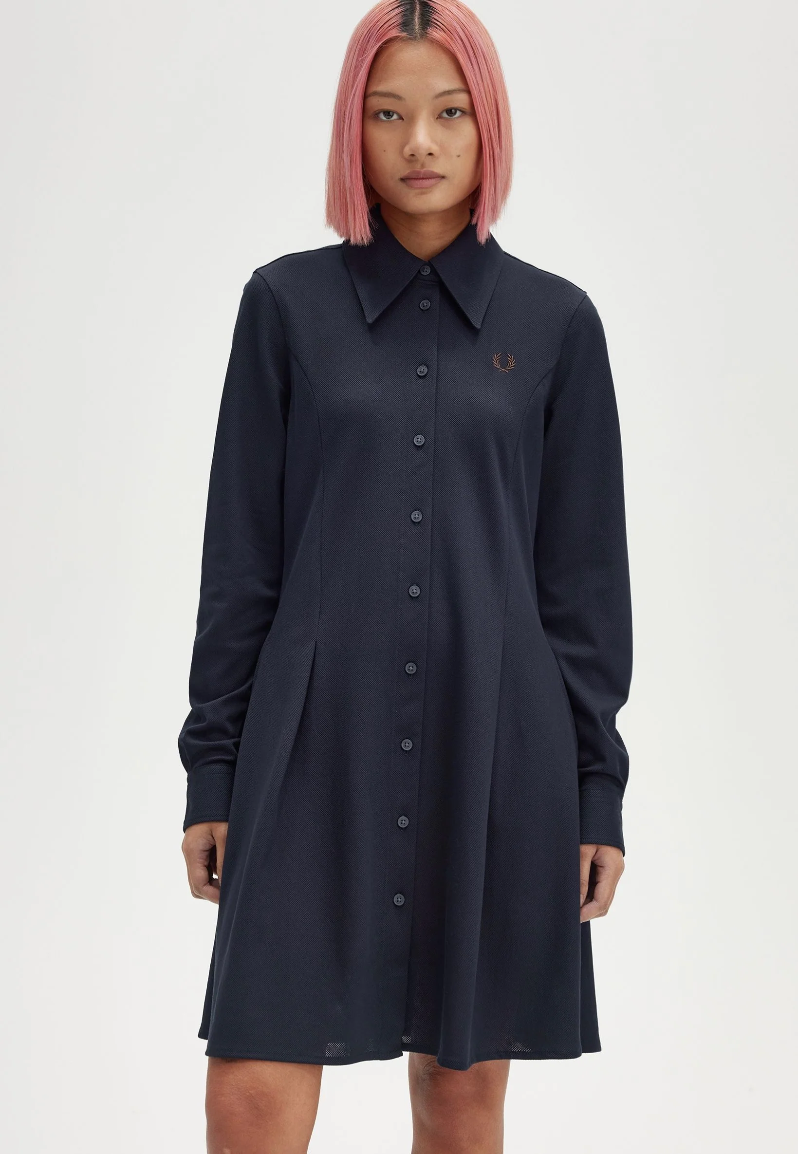 Woven Mesh Navy - Dress - Image 3