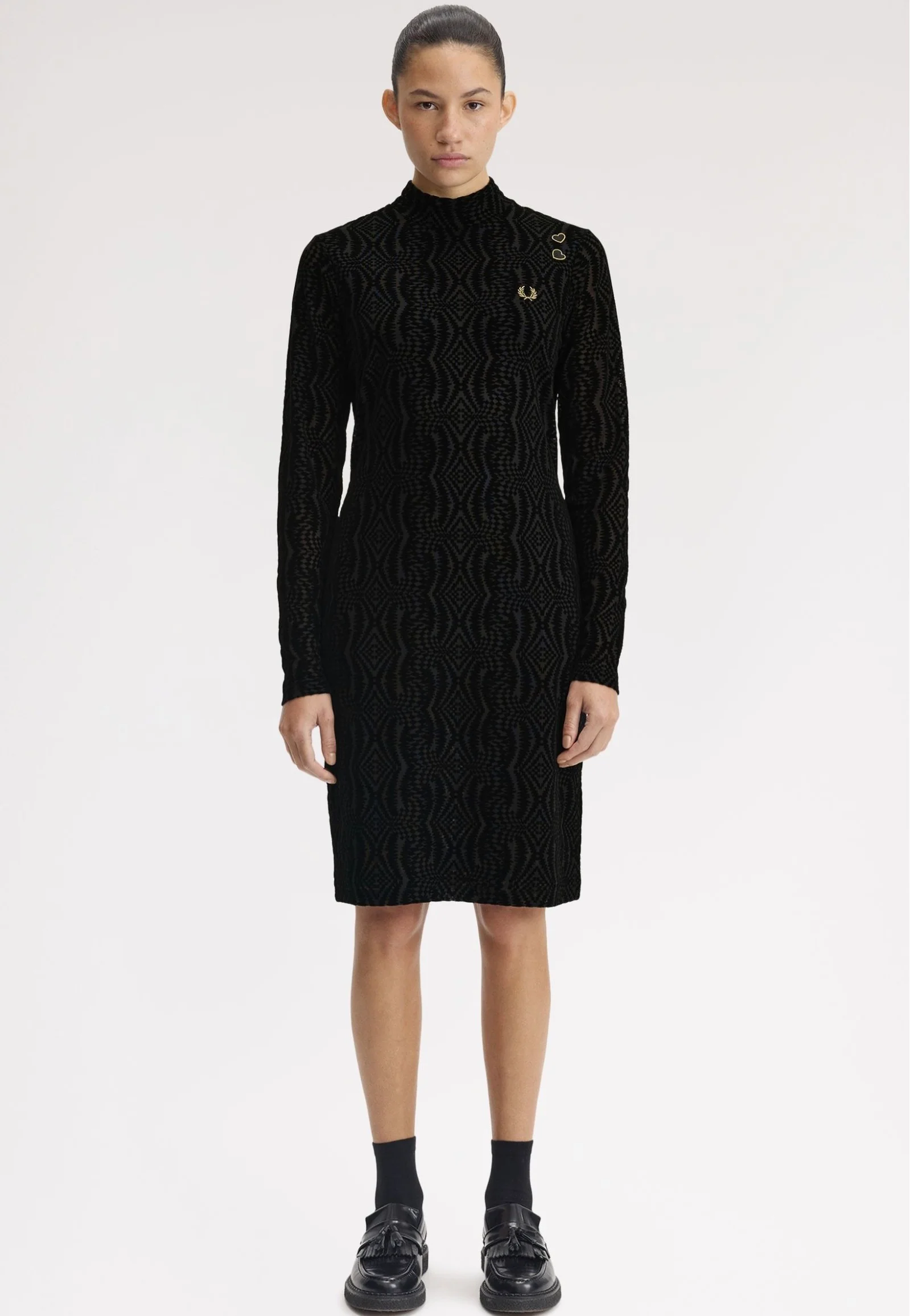 Fred Perry x Amy Winehouse - Flock Print Mesh Black - Dress - Image 5