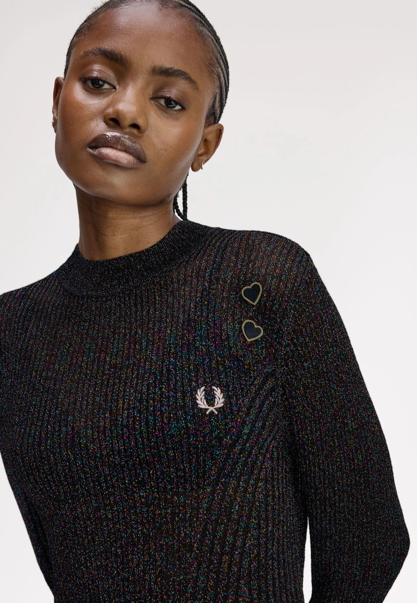 Fred Perry x Amy Winehouse - Open-Knit Metallic Ribbed Black - Top - Image 2