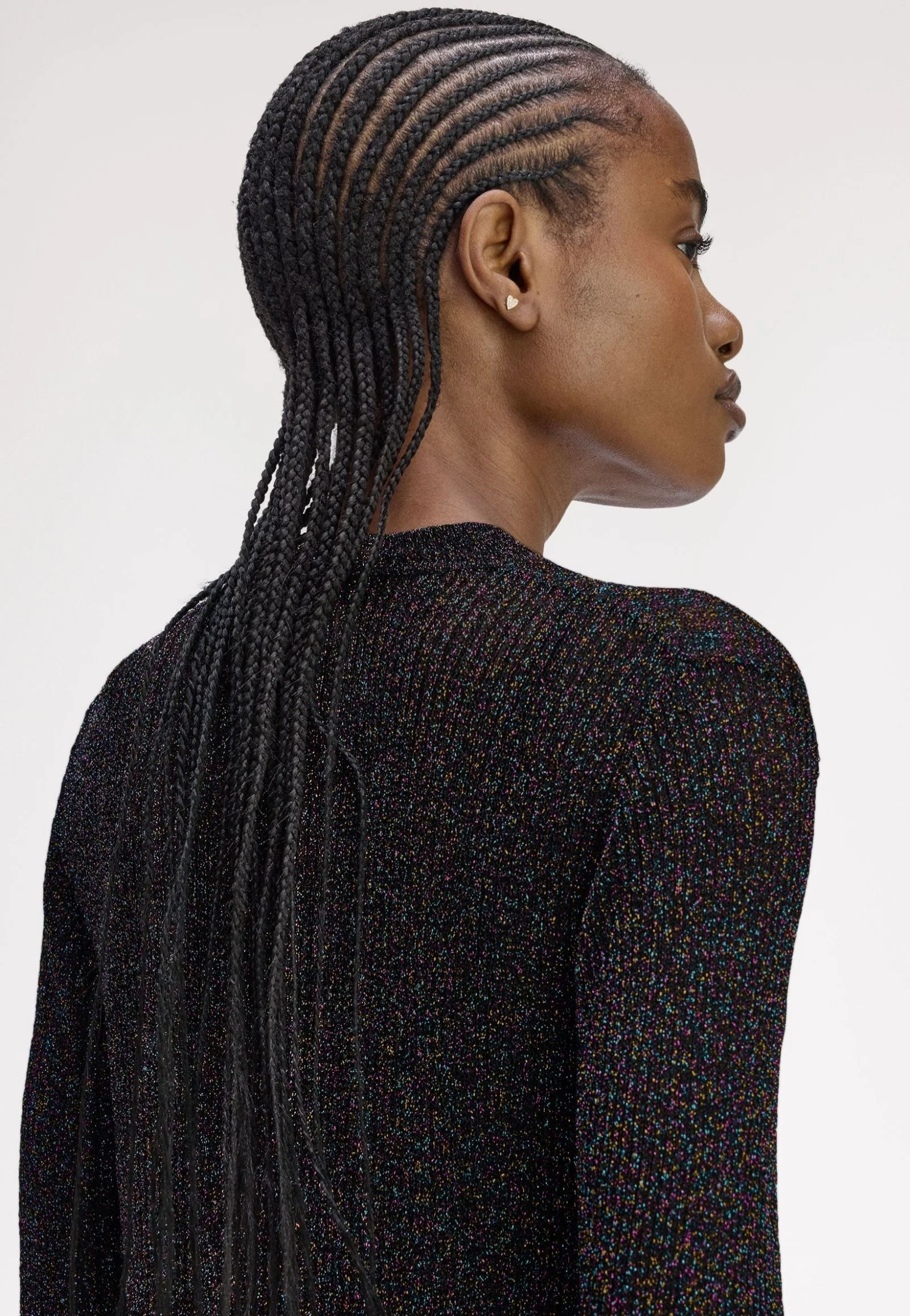 Fred Perry x Amy Winehouse - Open-Knit Metallic Ribbed Black - Top - Image 3