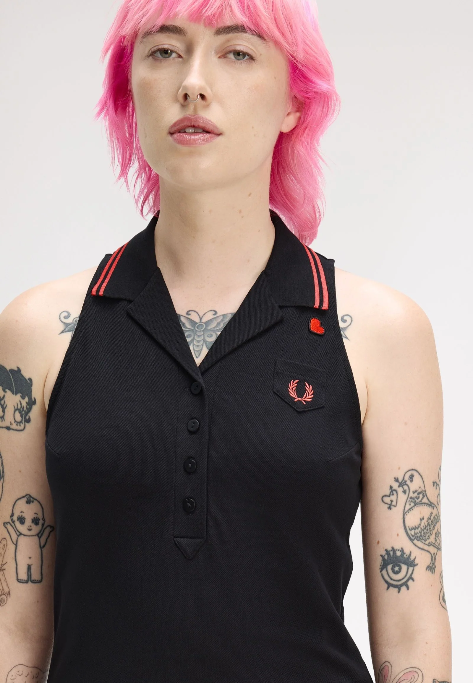Fred Perry x Amy Winehouse - Sleeveless Pique Black - Dress - Image 4
