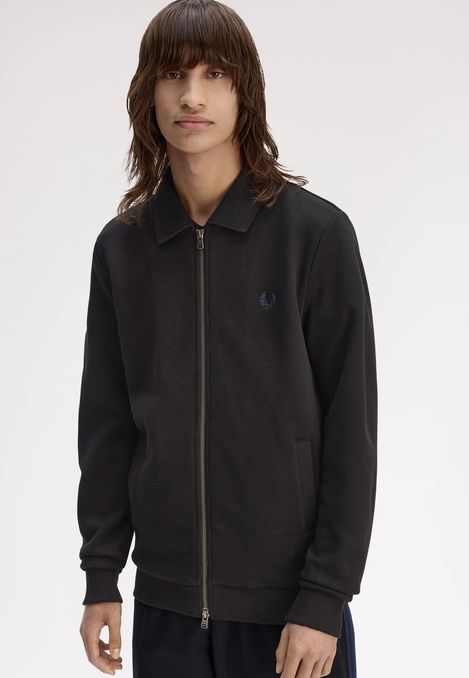 Zip Through Collared Black - Jacket