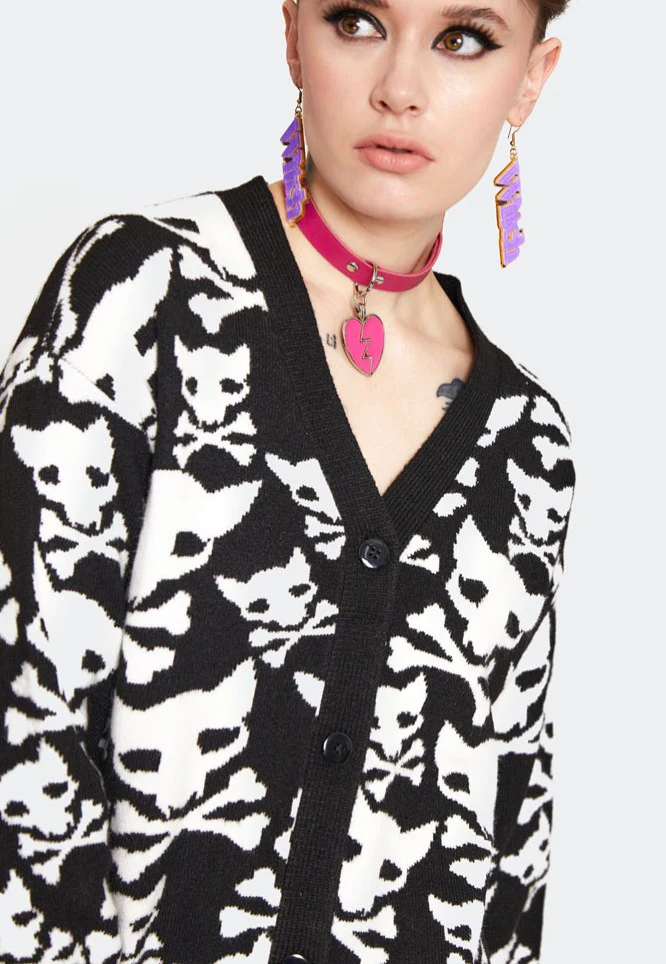 Hell Kitten Oversized Black/White - Cardigan - Image 5