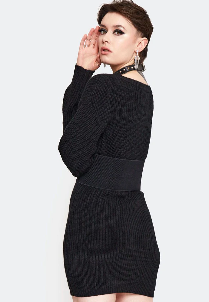 Ripped Knitted Black - Dress - Image 4