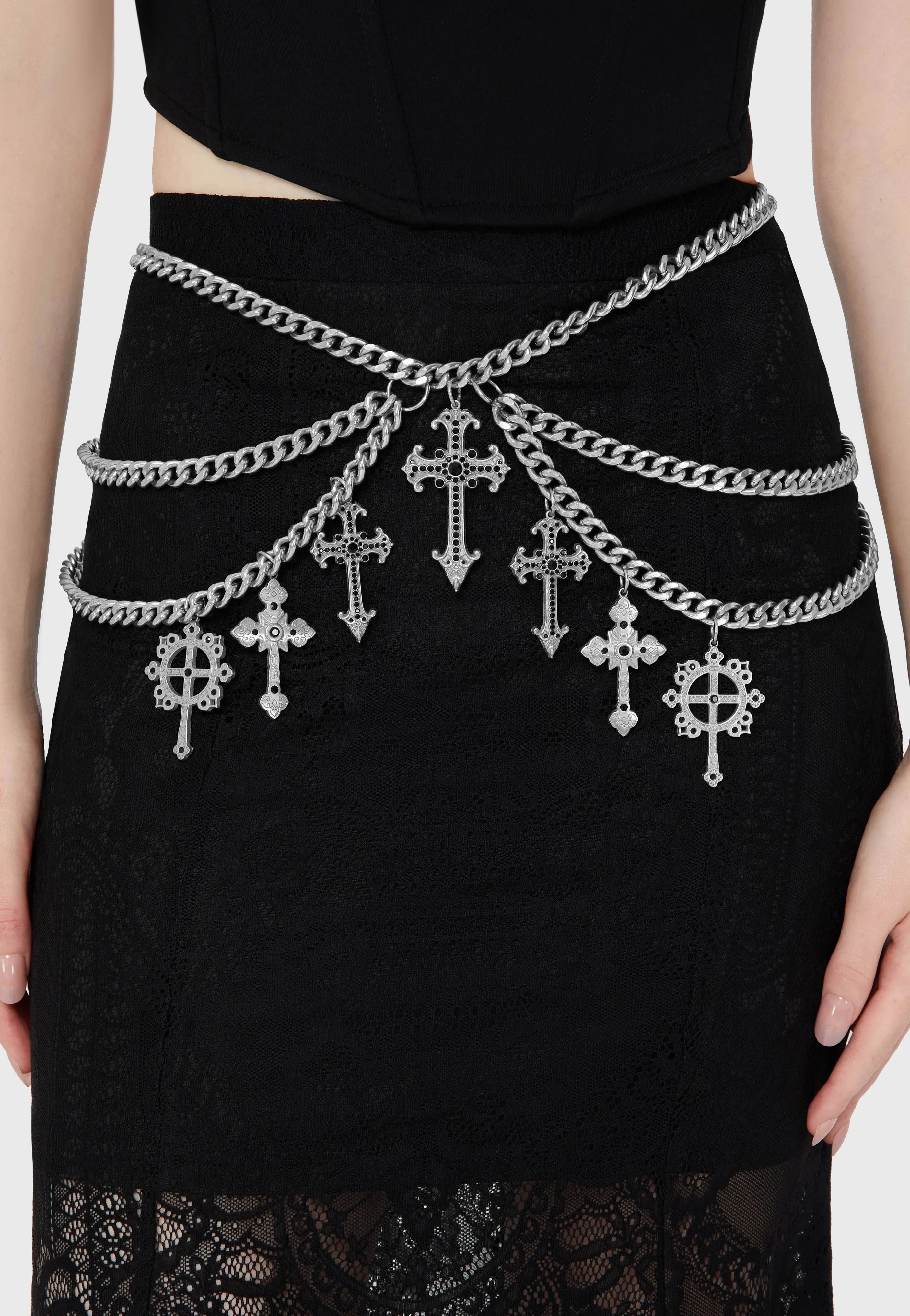 Crucifix Chain Silver - Belt