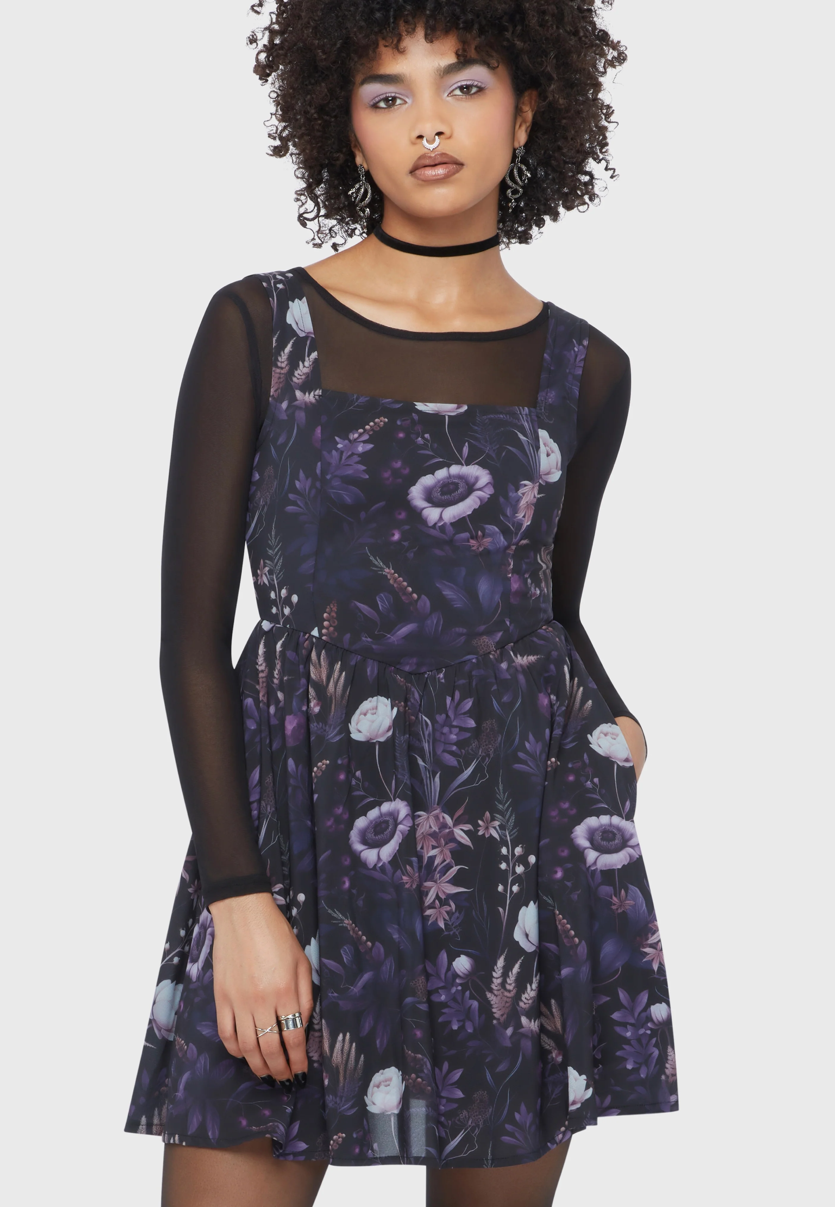 Dusk's Garden Mini Black/Purple - Dress - Image 2