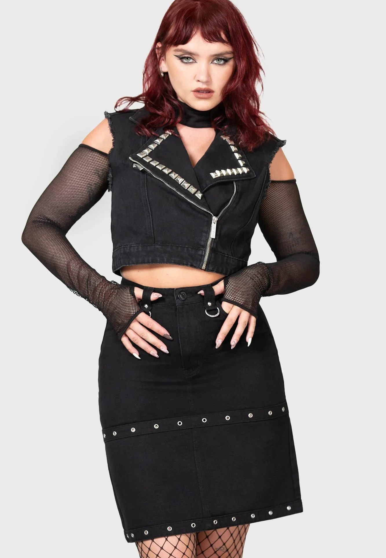Punktured Black - Skirt - Image 2