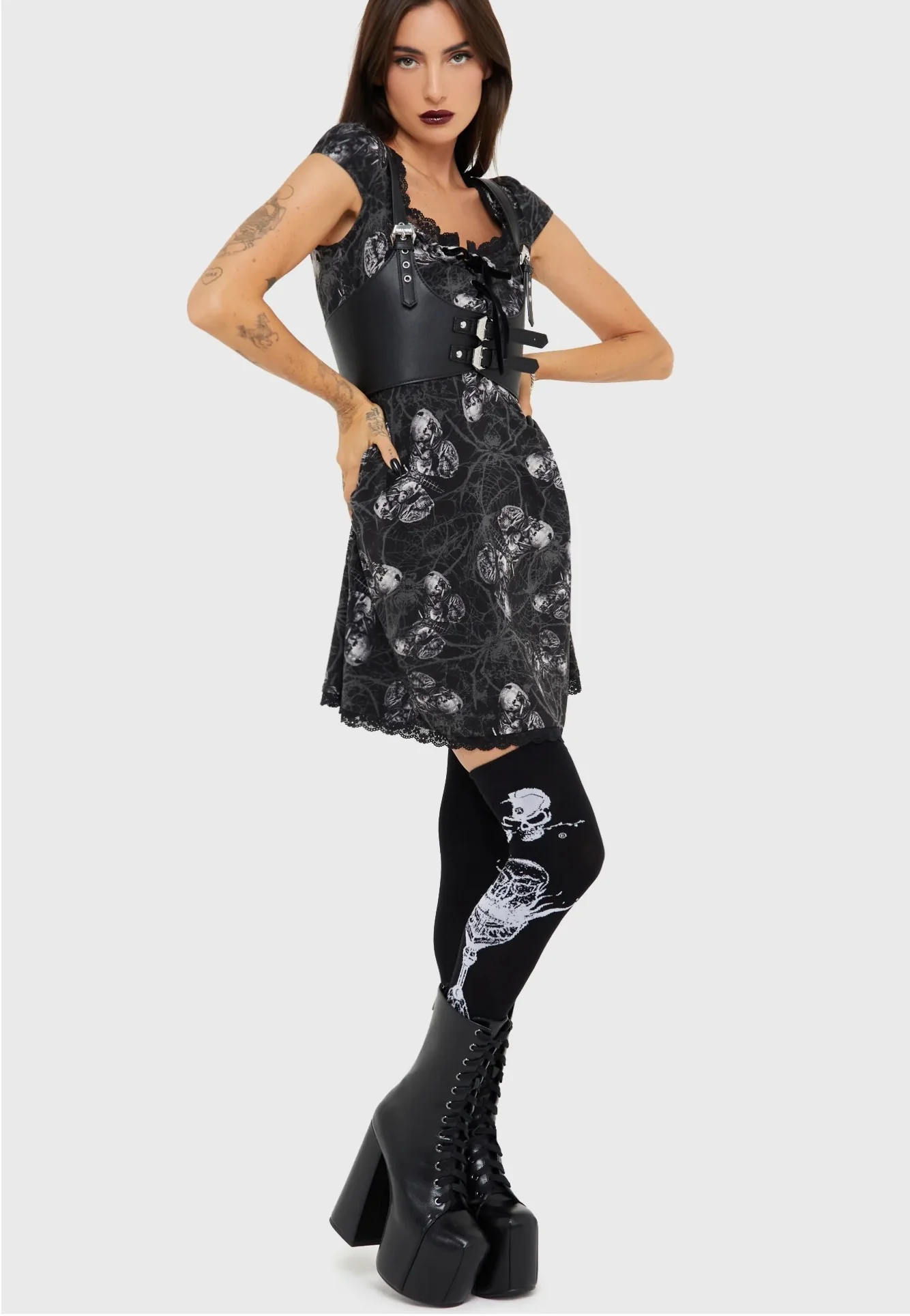 Killstar x Alchemy England - Grail Of Loathing Knee High - Socks - Image 3