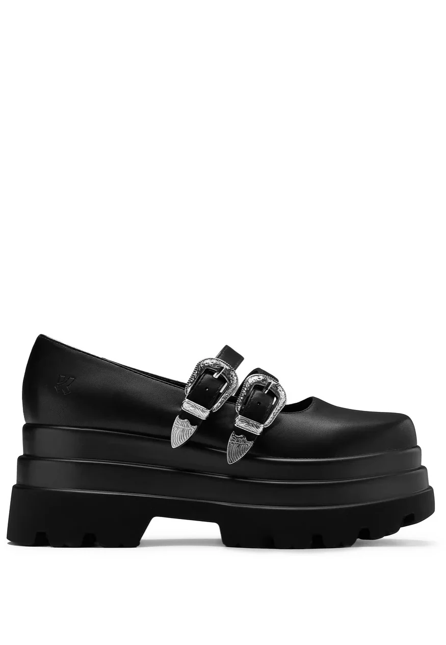 Damona Trident Ornate Buckle Mary Janes - Heels - Image 2