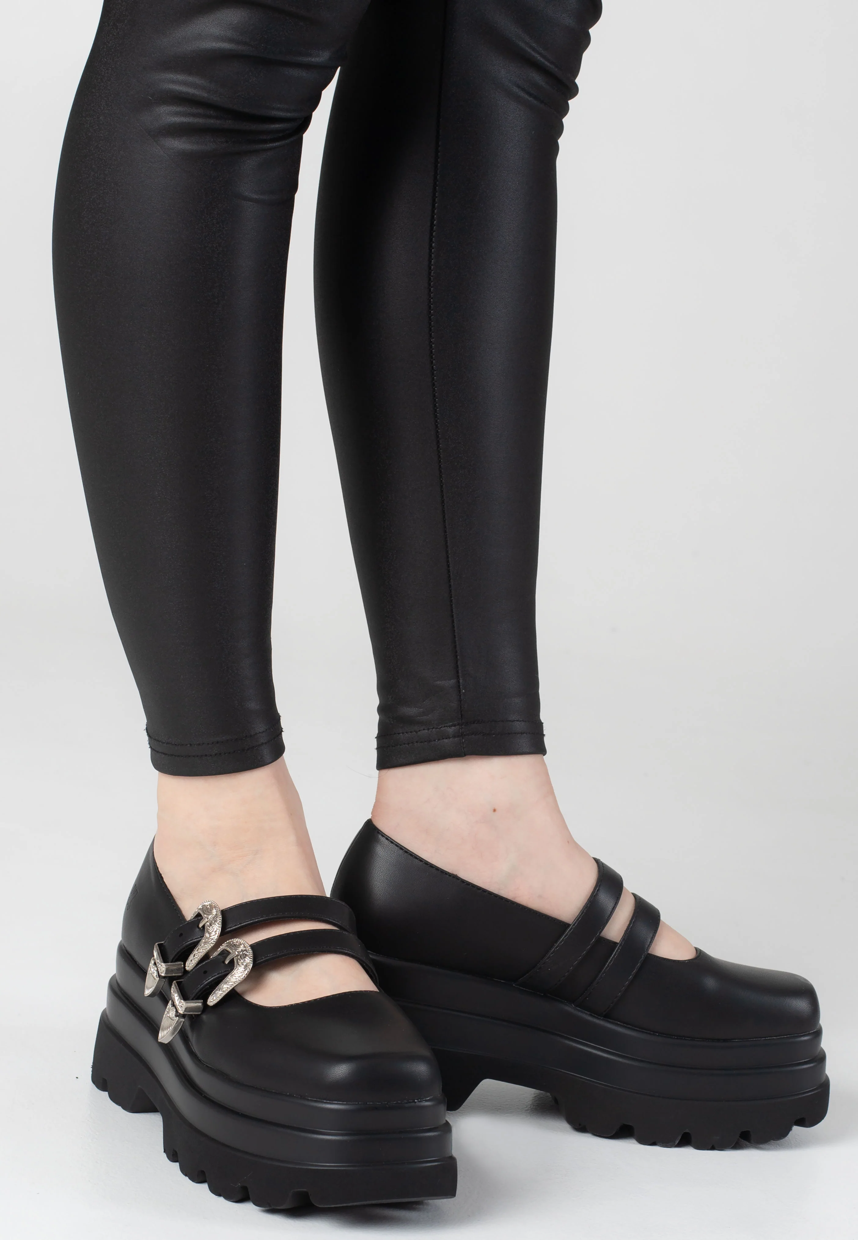 Damona Trident Ornate Buckle Mary Janes - Heels - Image 5