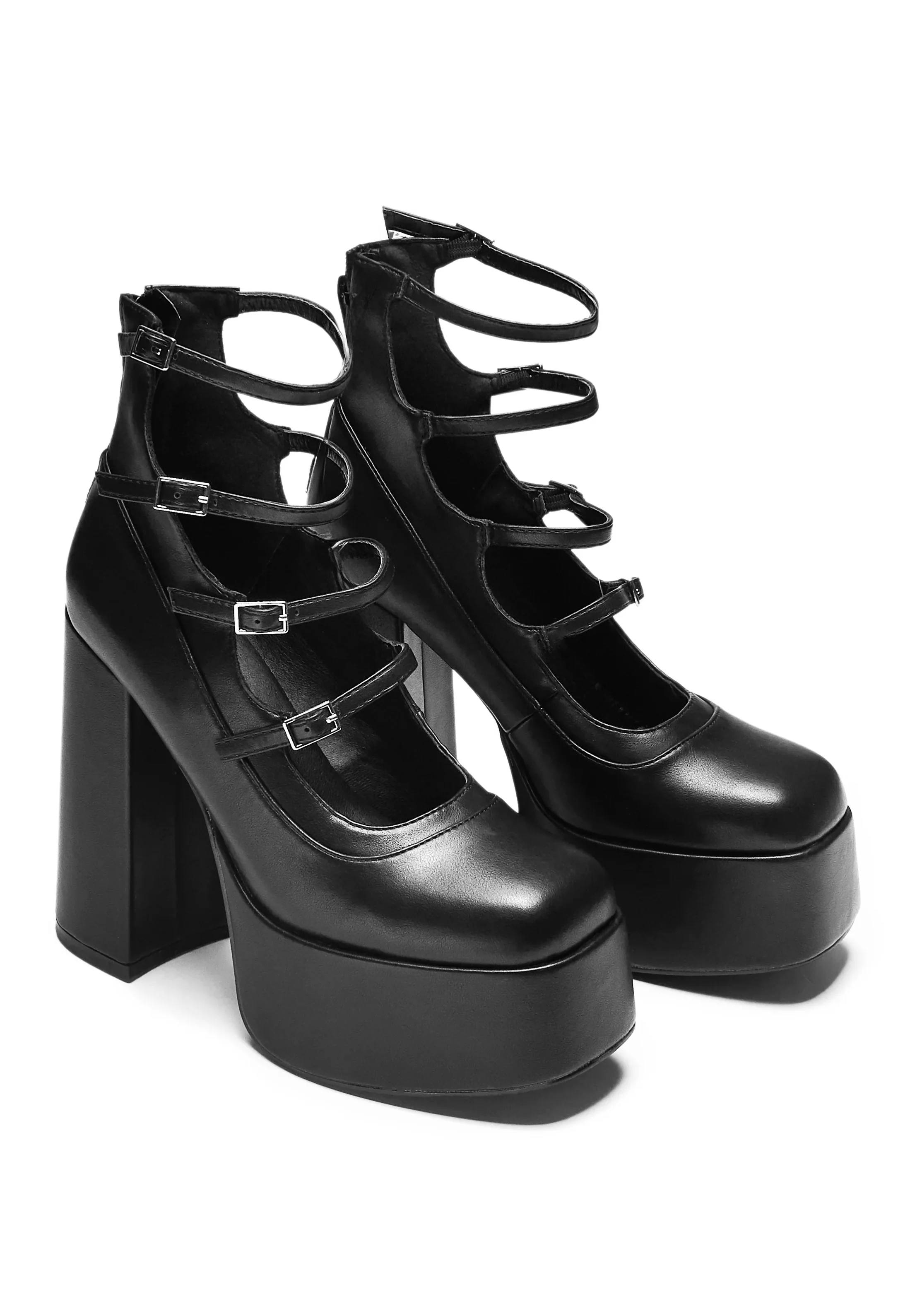 Gurren Strappy Platform Black - Heels - Image 7