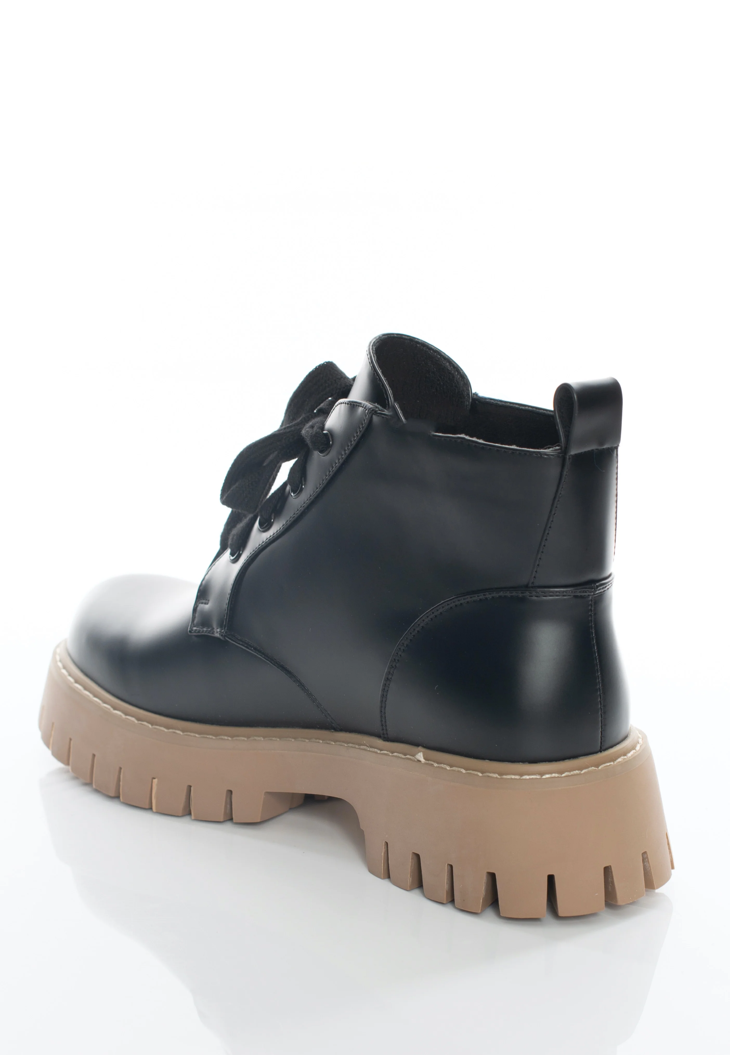 Moon Runner Beige Sole Lace Up Black - Girl Shoes - Image 4
