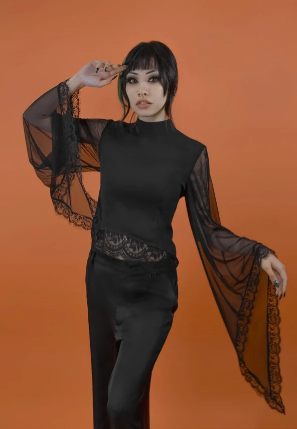 Dauphine Bell Sleeve Black - Top - Image 11