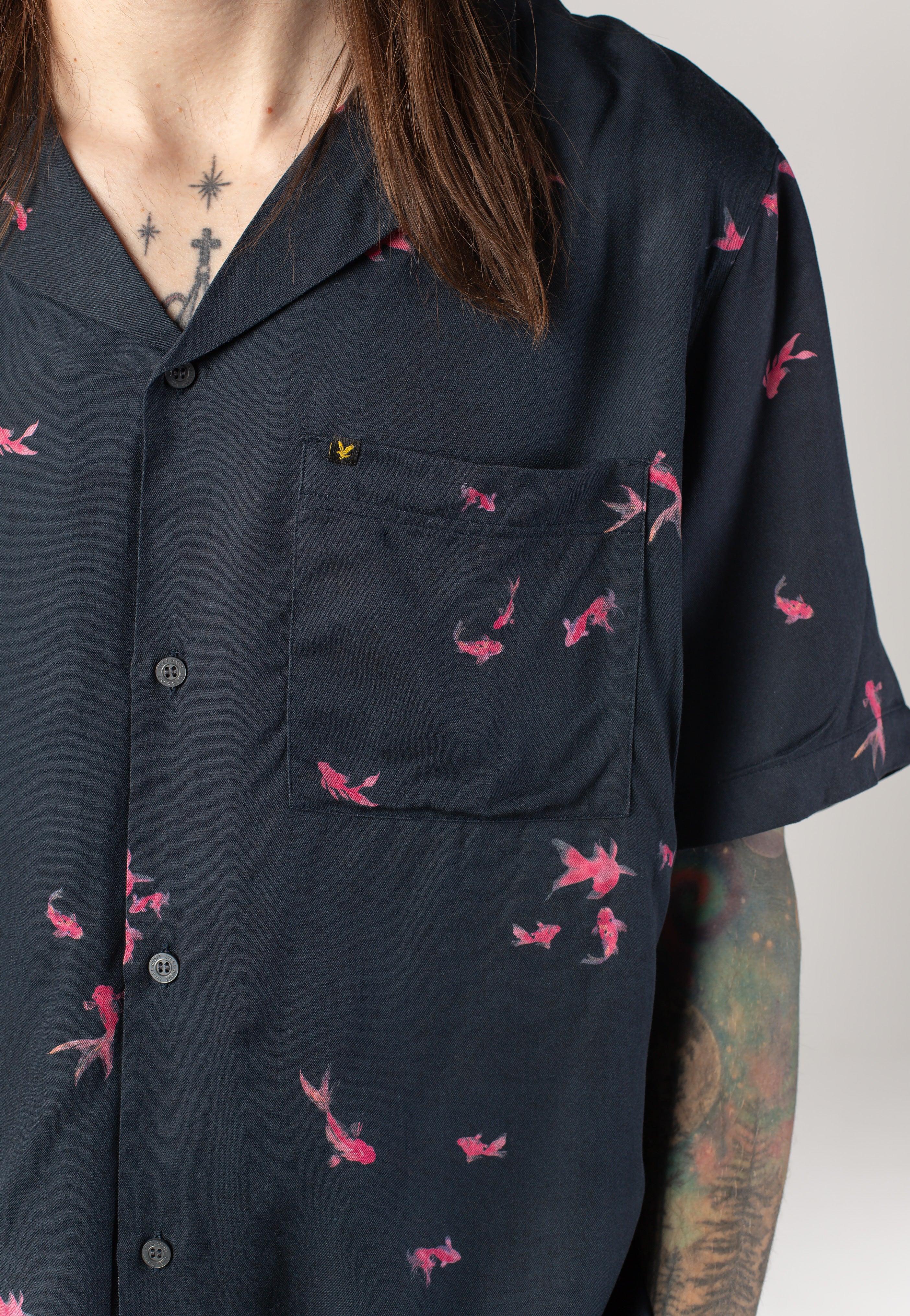 Goldfish Resort Dark Navy/Hot Pink - Shirt - Image 6