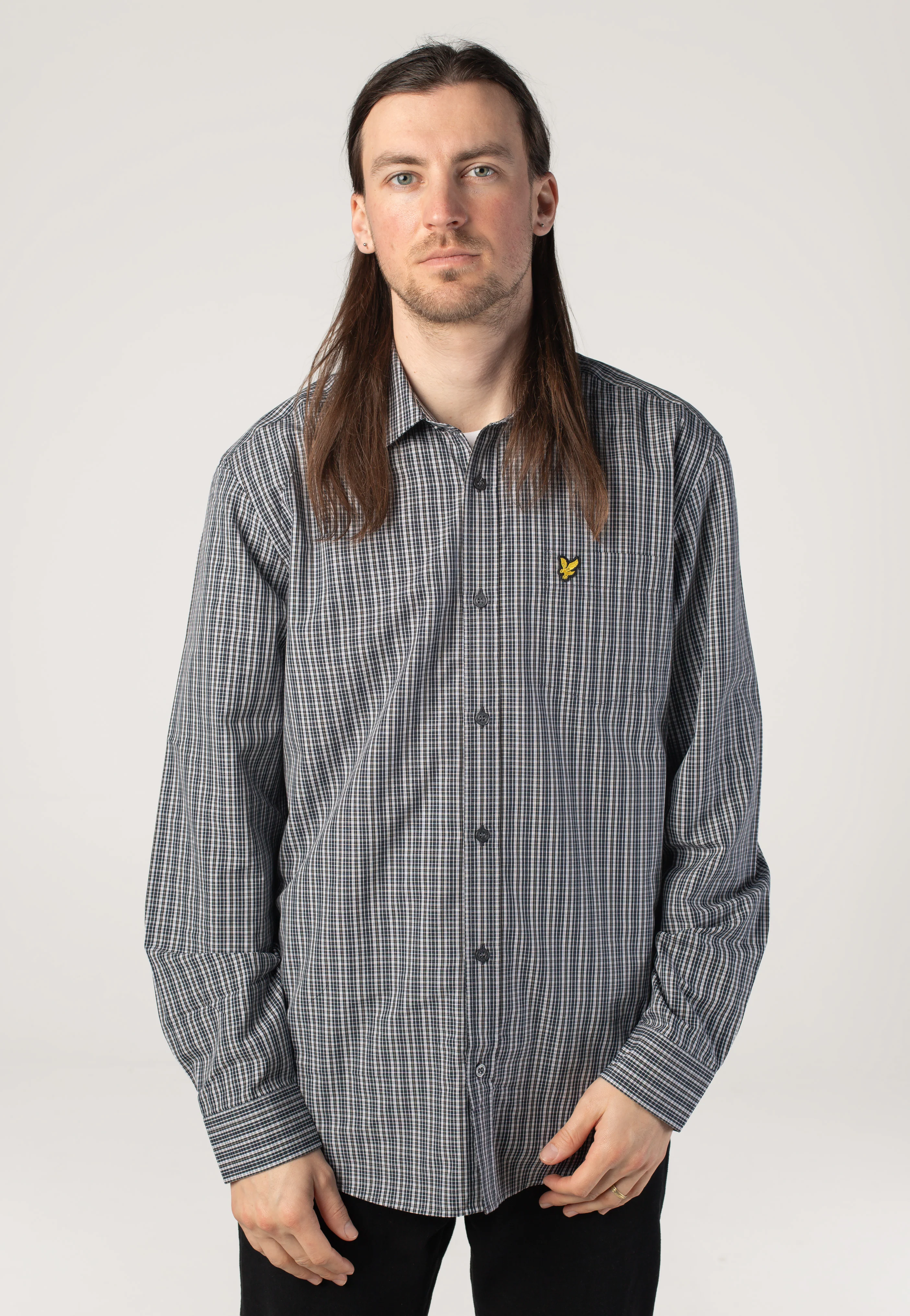 Grid Check Dark Navy - Shirt - Image 3