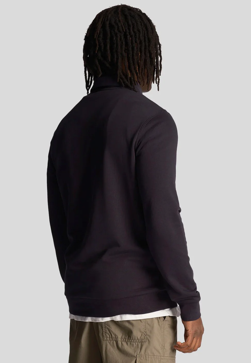 Loopback Embroidered Collared Dark Navy - Sweater - Image 3