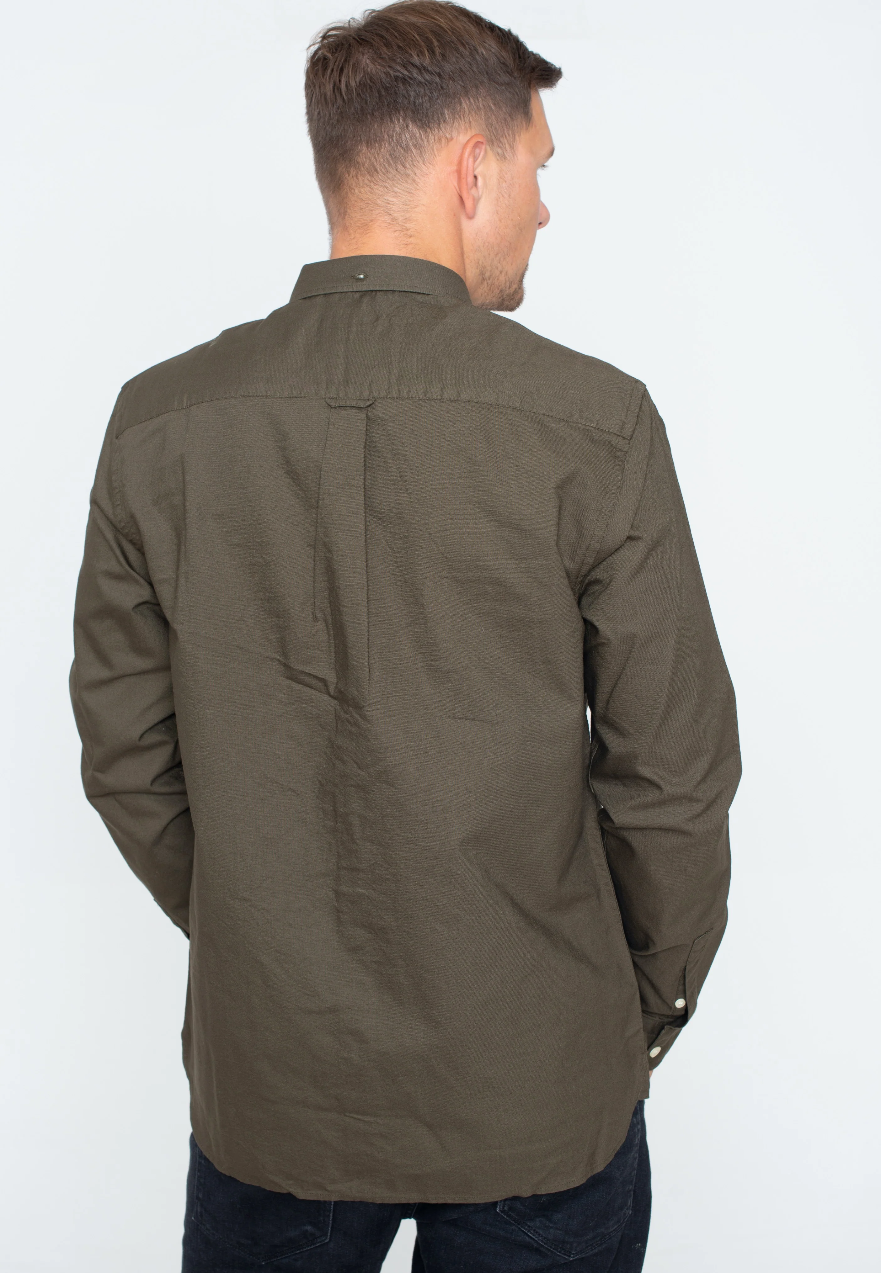 Regular Fit Light Weight Oxford Olive - Shirt - Image 4