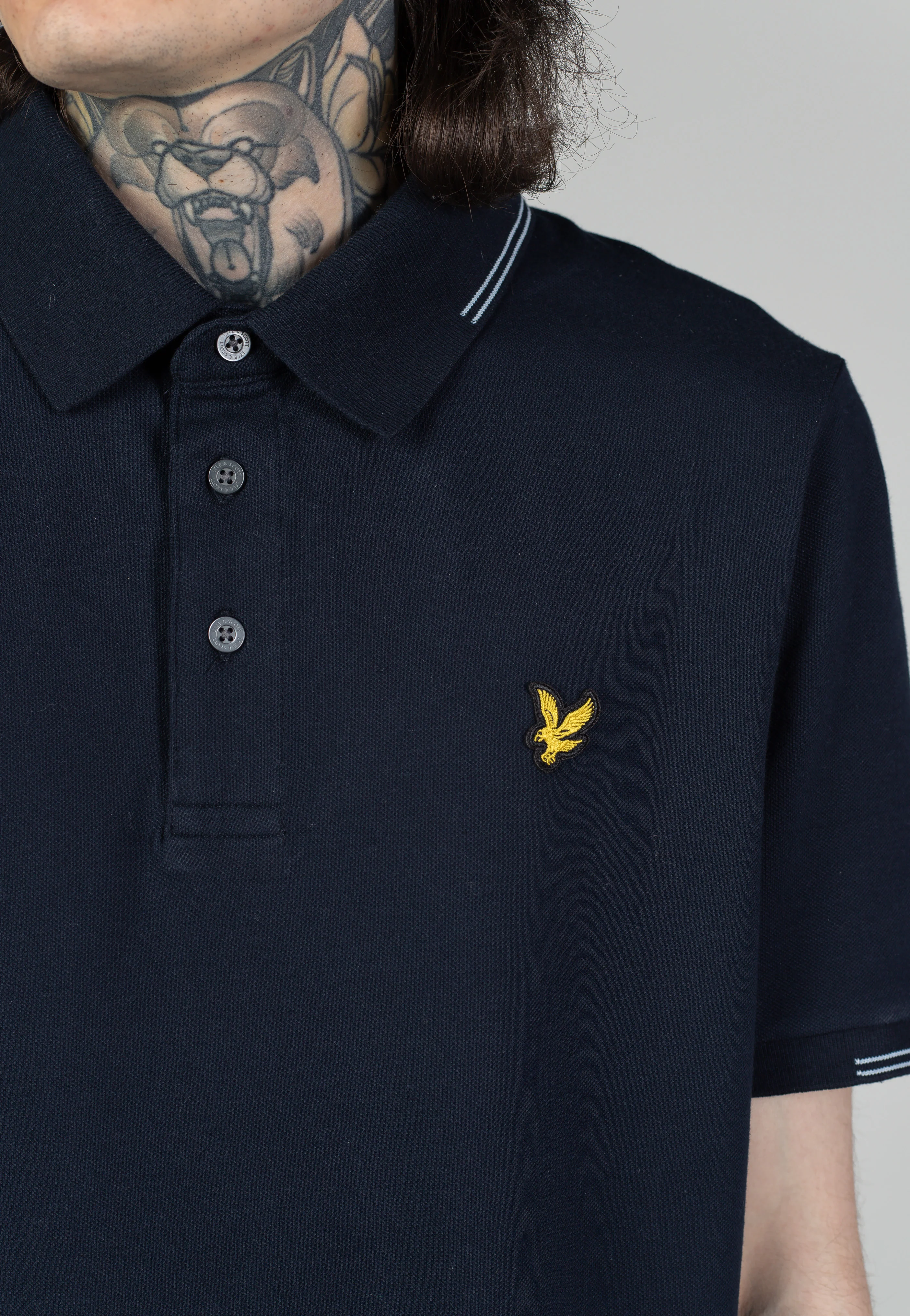 Tartan Collar Jet Black - Polo - Image 4