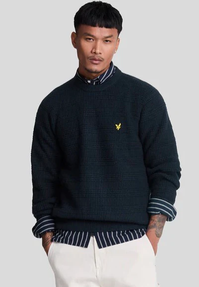 Waffle Knit Dark Navy - Pullover