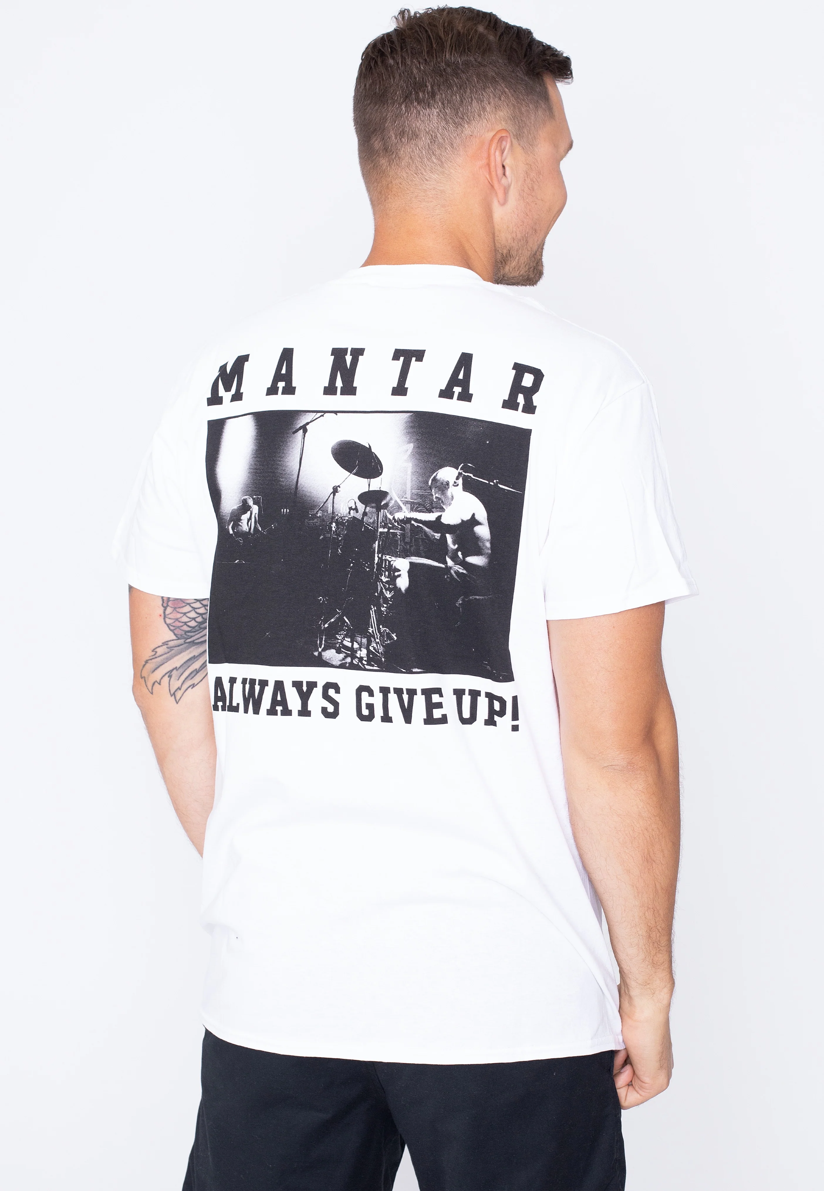 Always Give Up White - T-Shirt - Image 4
