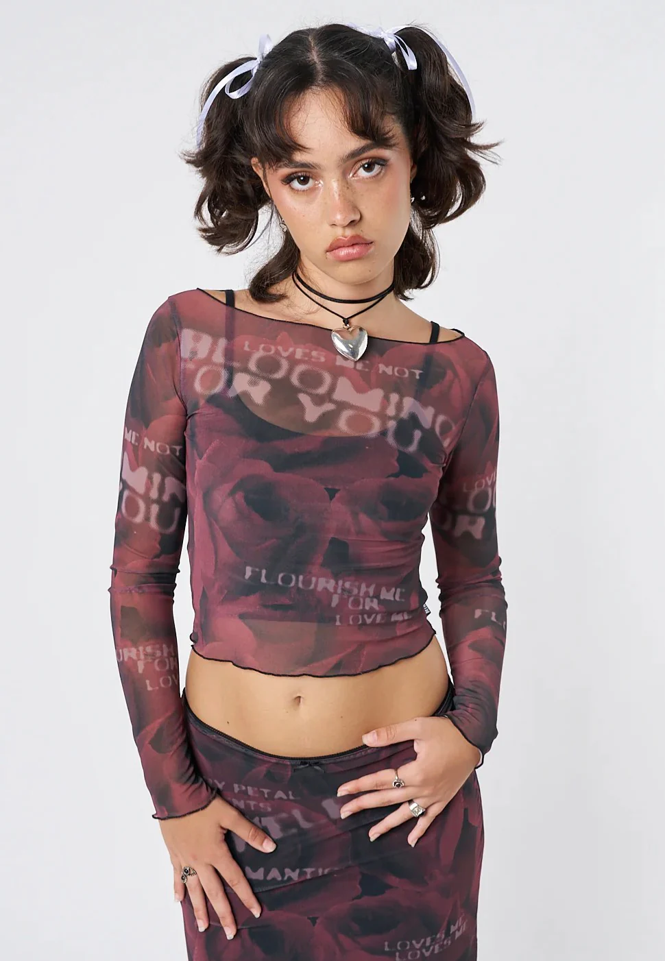 Hopeless Romantic Rose Mesh - Top - Image 3