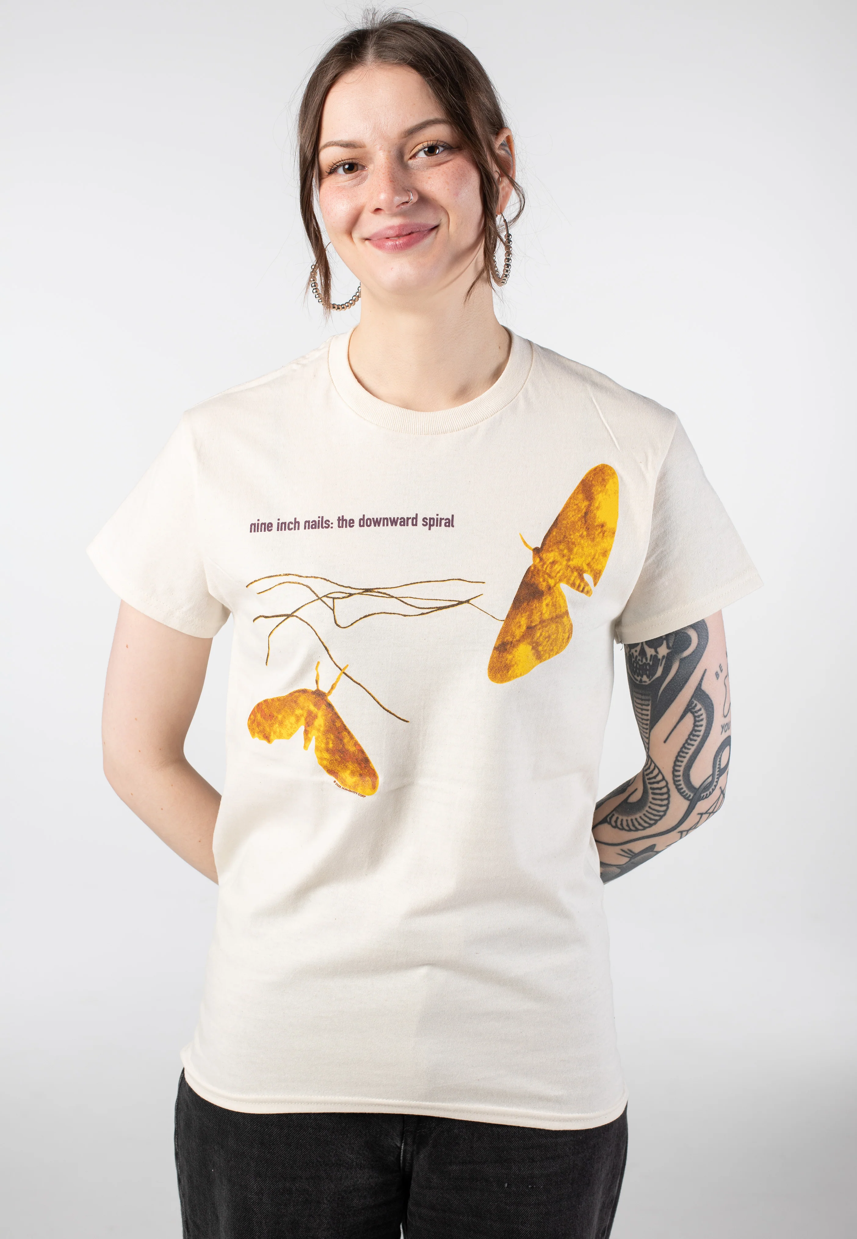 The Downward Spiral Moth Sand - T-Shirt - Image 5