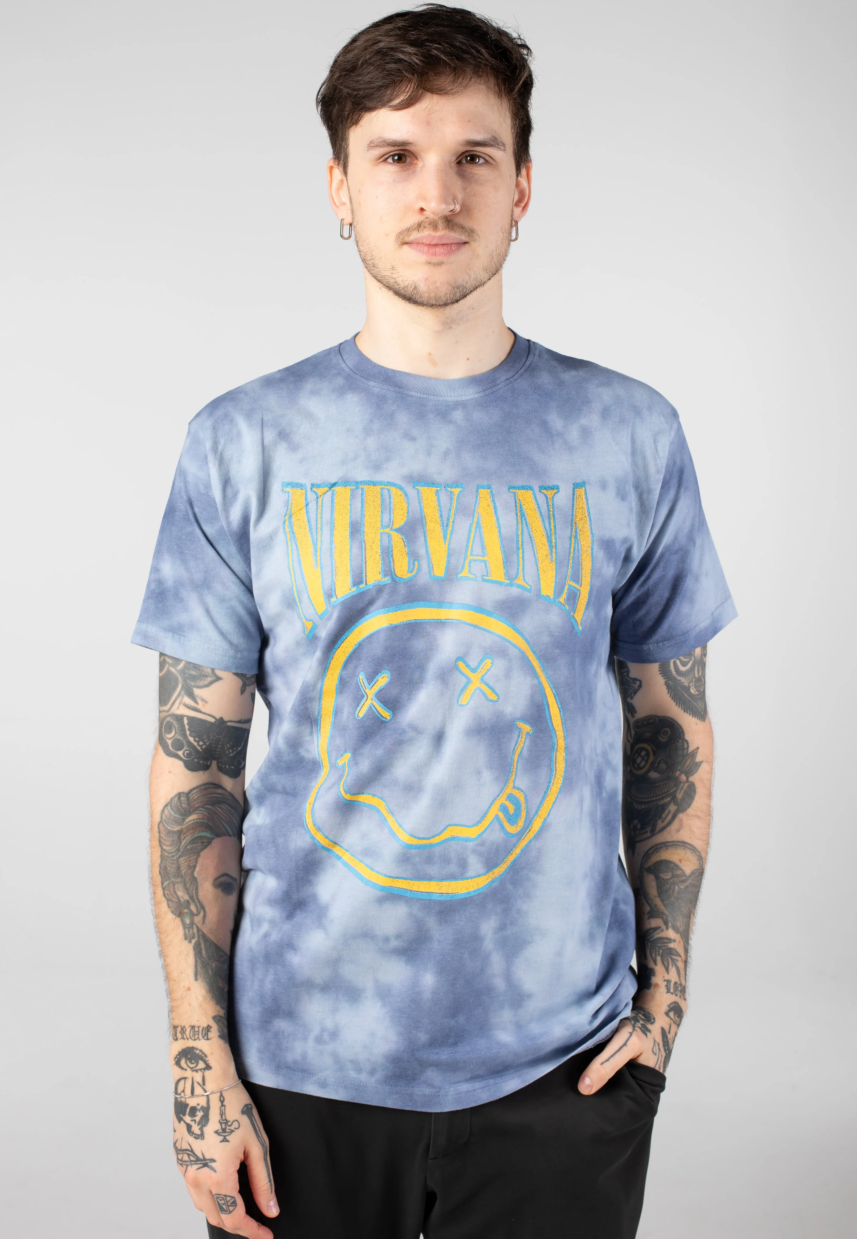 Happy Face Blue Stroke - T-Shirt - Image 3