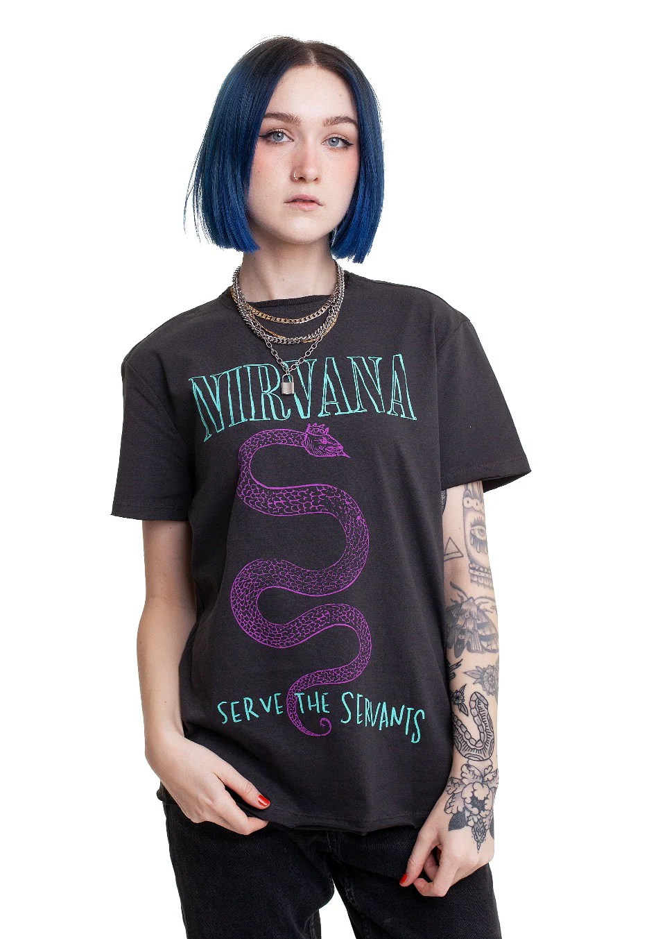 Serve The Serpense Charcoal - T-Shirt - Image 6