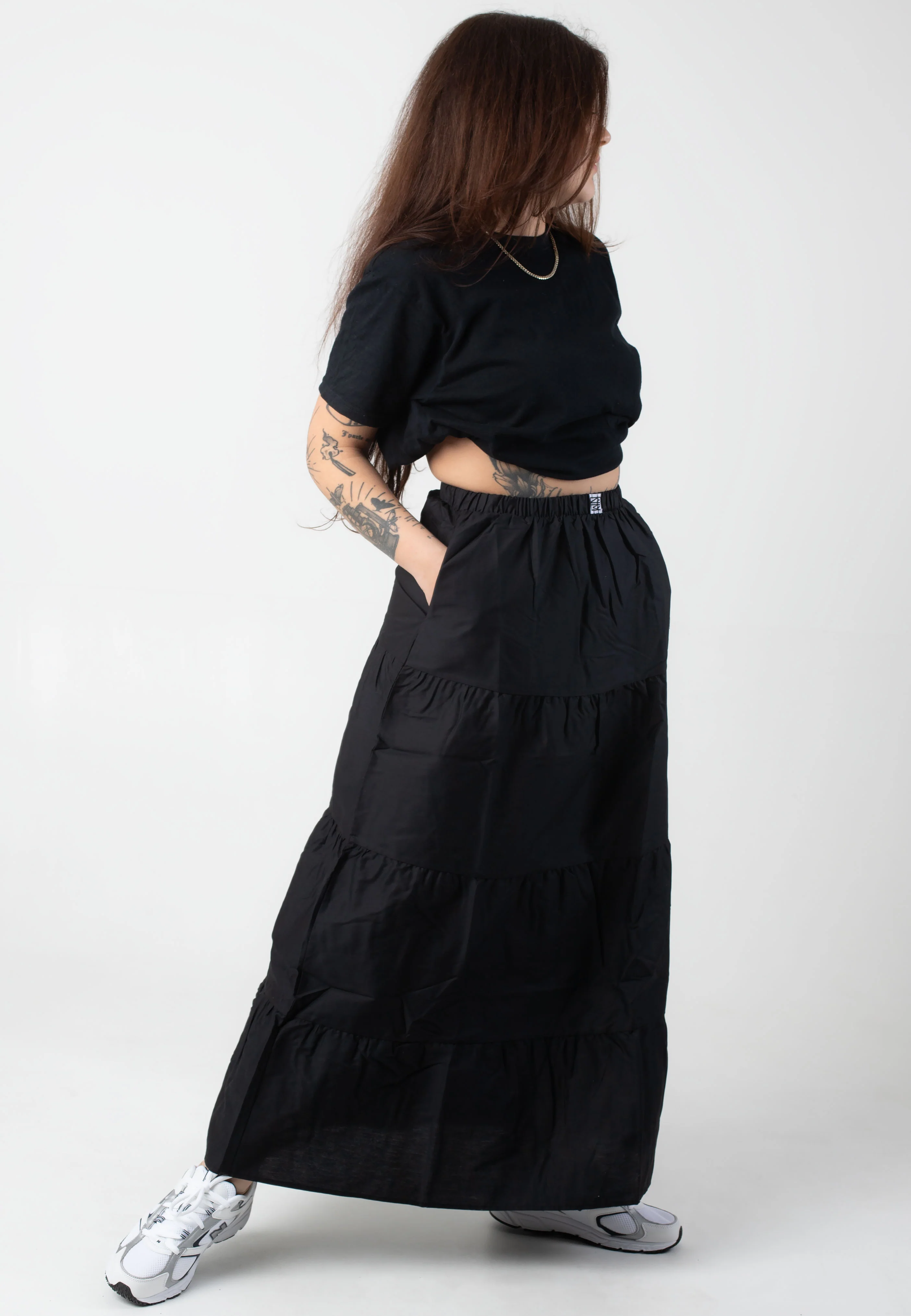 Freja Popeline Maxi Black - Skirt - Image 2