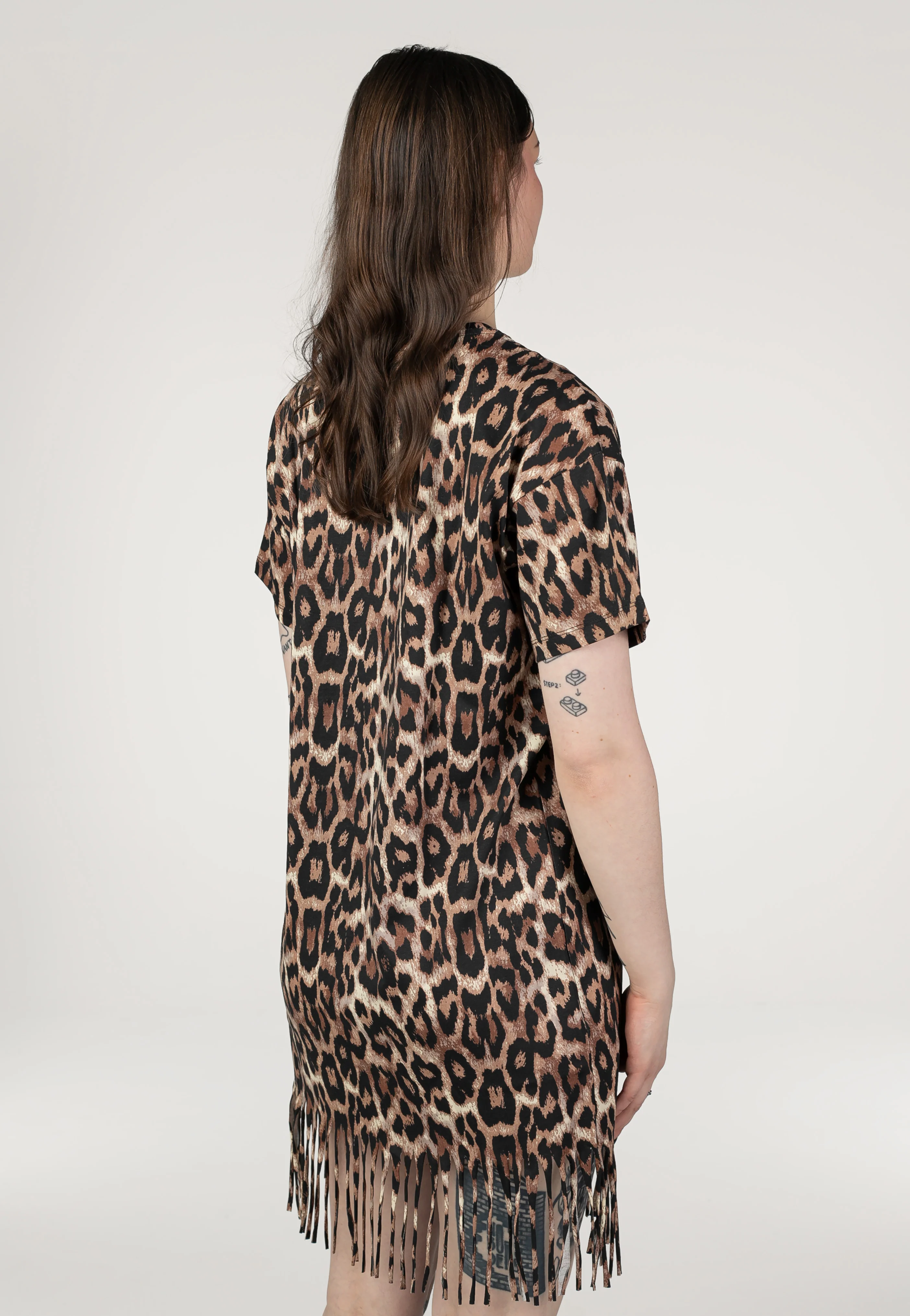 Keyla AOP Fringe O-Neck Black Leo - Dress - Image 7
