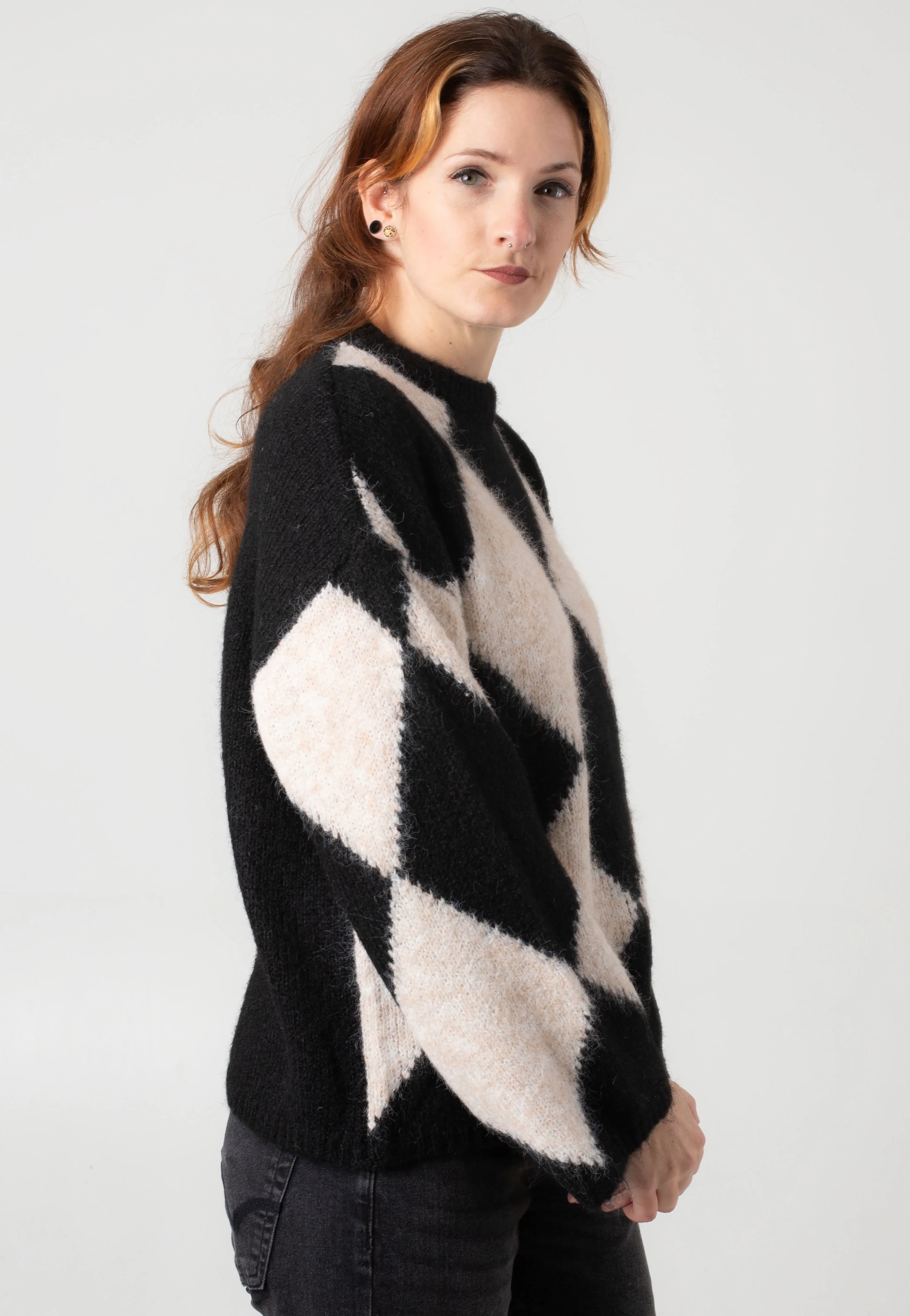 Sutton Argyle Oversize Obsidian Birch Argyle - Pullover - Image 3