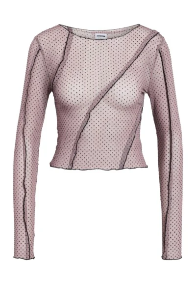 Vikki Flock Dot Purple Dove Black - Top - Image 5