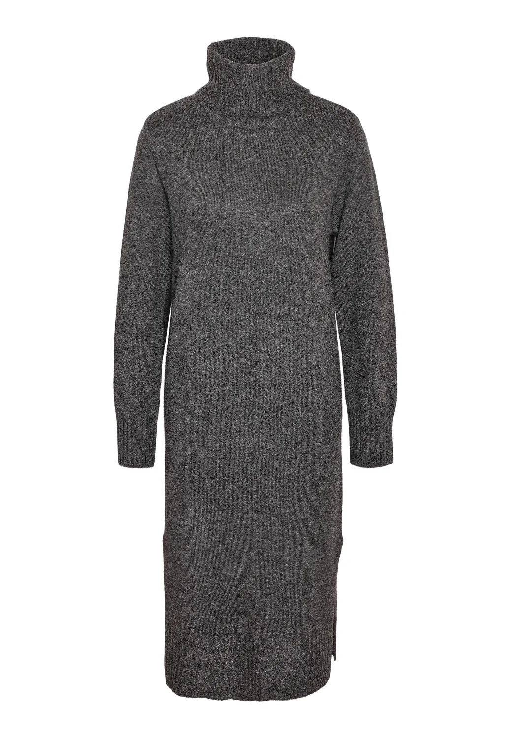 Viola Rollneck Dark Grey Melange - Dress - Image 5