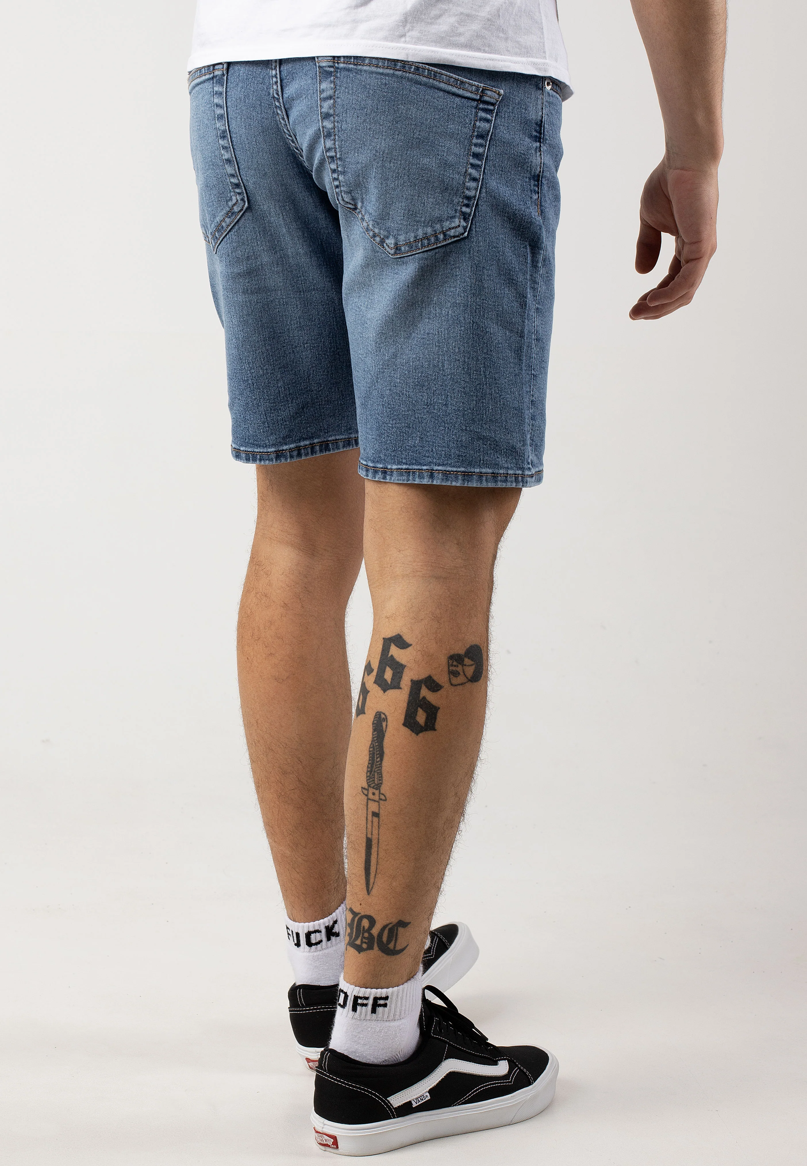 Weft Medium Blue Denim - Shorts - Image 4
