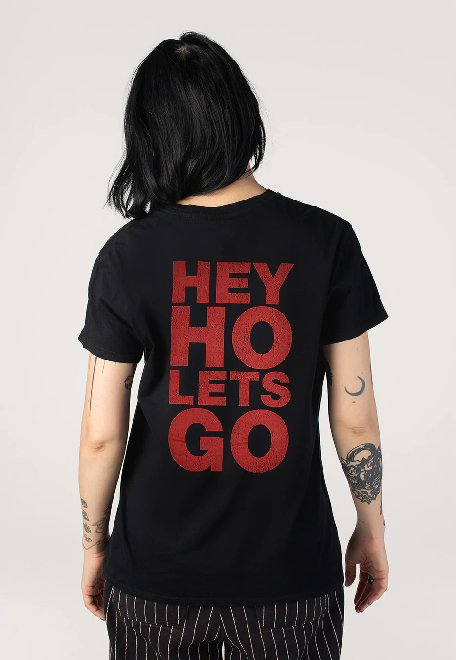 Hey Ho Red Block Text - T-Shirt - Image 2