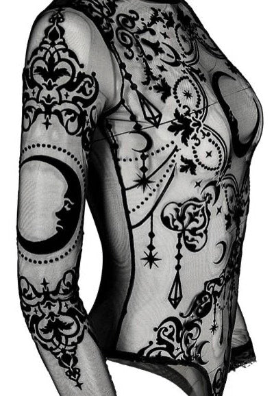 Black Gothic Crescent Mesh Black - Body - Image 5