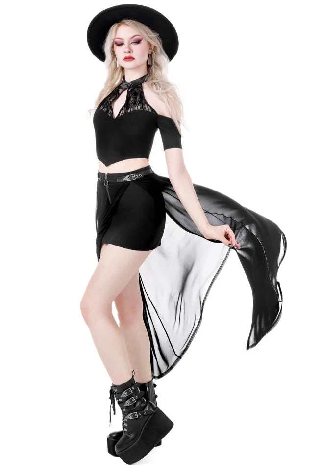 Catacombs Cold Shoulder Black - Top - Image 11