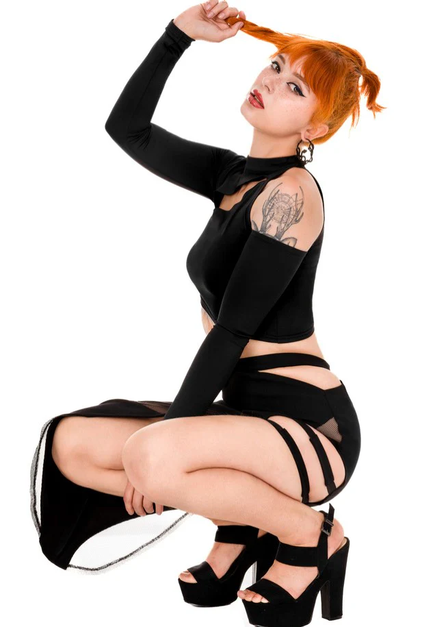 Delaney Asymmetric Thigh Split Black - Skirt - Image 5